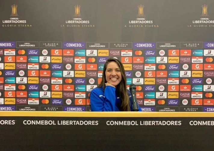 Carolina Delmónaco, en la época en que trabajaba en Audax Italiano