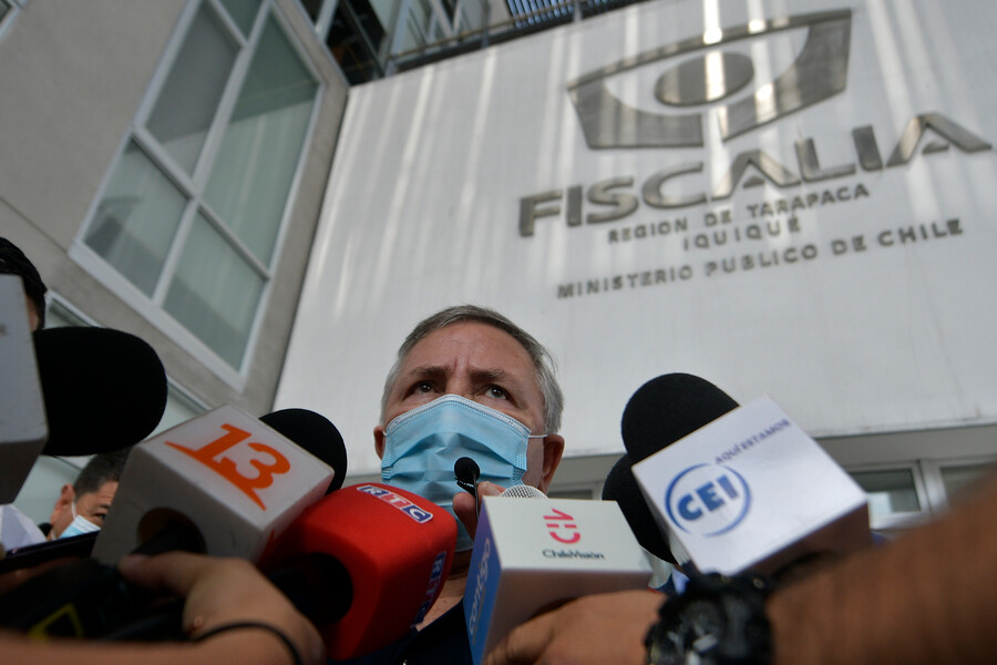 El Fiscal Regional de Tarapacá, Raúl Arancibia, entrega detalles de la detención de dos imputados del delito por secuestro extorsivo con resultado de homicidio.
FOTO: CRISTIAN VIVERO BOORNES / AGENCIAUNO