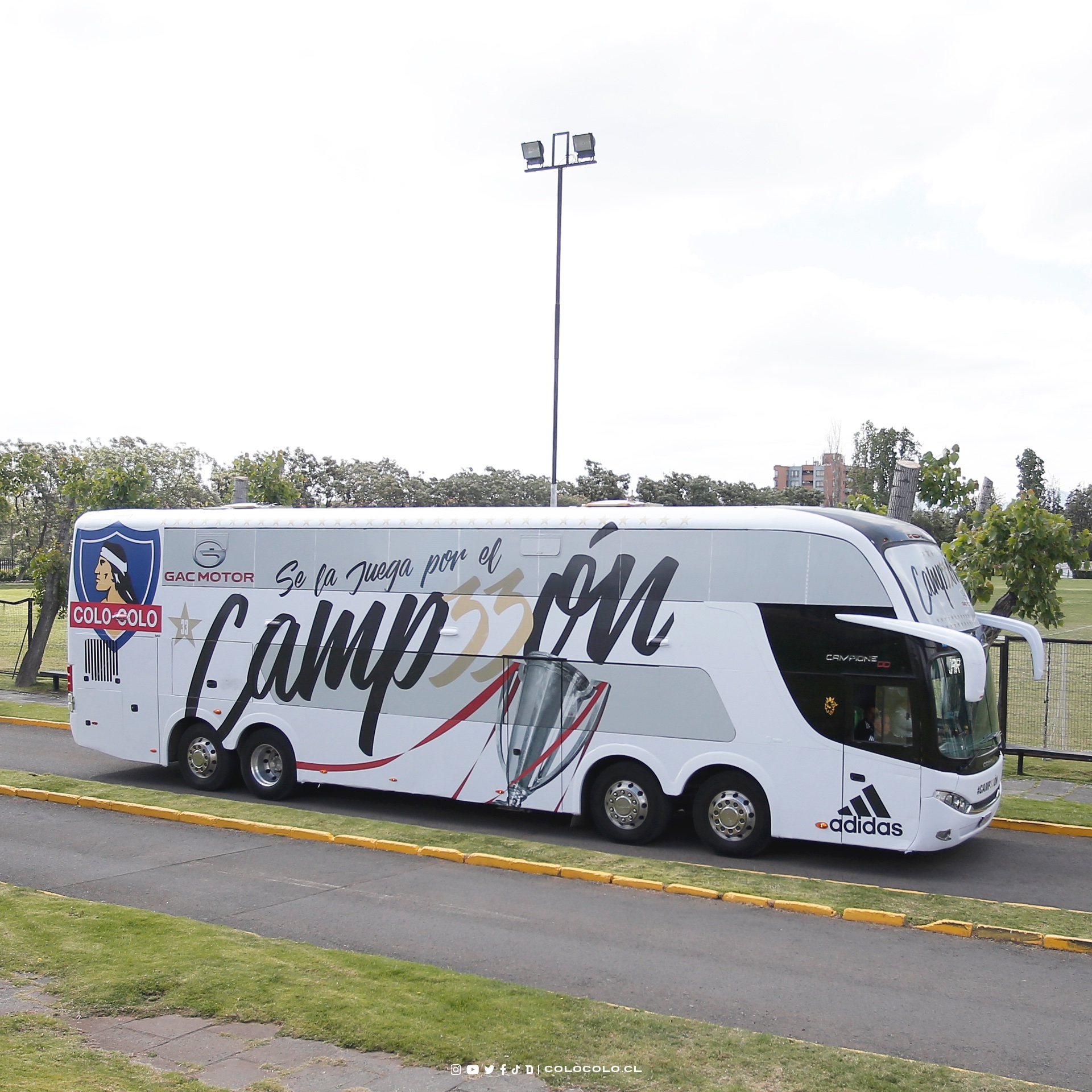 En este vehículo llegó el plantel de Colo Colo para celebrar su estrella 33.