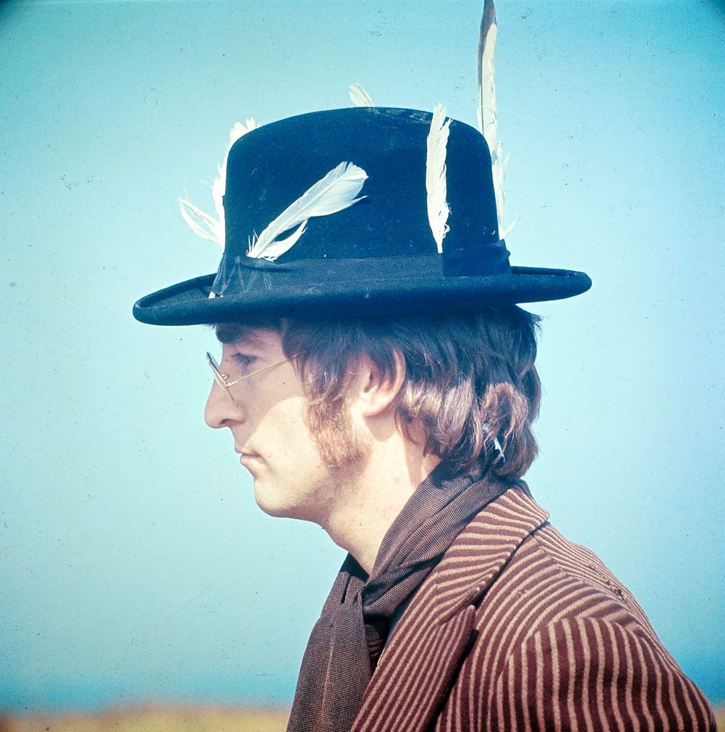 John Lennon in feathered hat