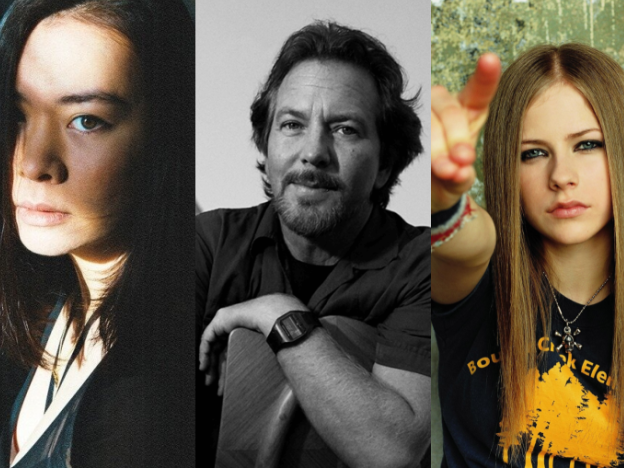 6 discos que llegan en febrero de 2022. En la imagen Mitski, Eddie Vedder y Avril Lavigne