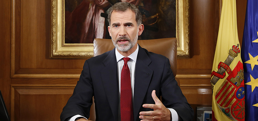 EL REY FELIPE VI DIRIGE UN MENSAJE A LOS ESPAÑOLES SOBRE CATALUÑA