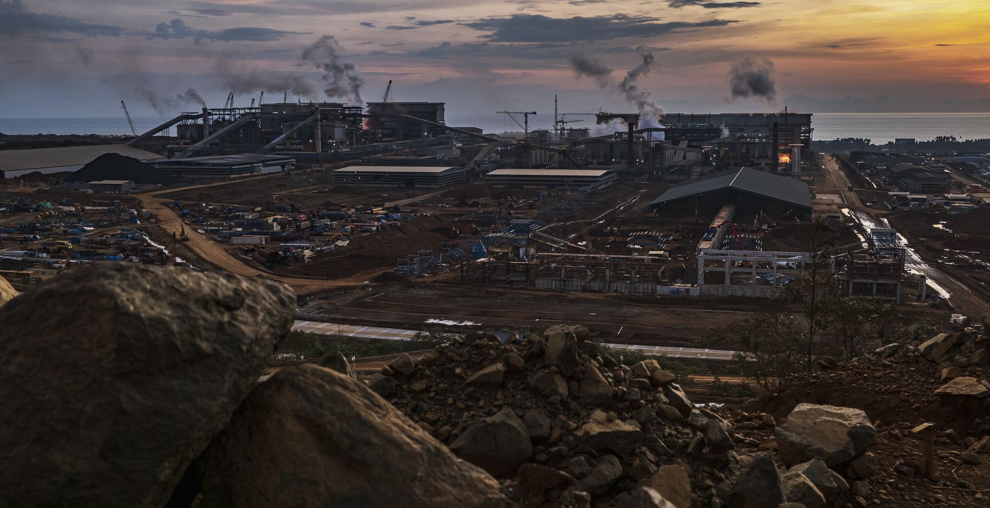 A smelter at the nickel processing complex operated by Harita Group on Obi Island, North Maluku, Indonesia.