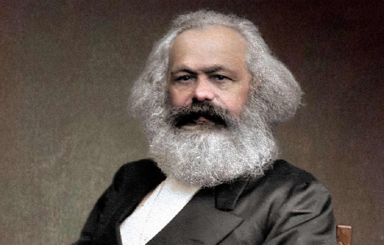 Karl Marx en 1875, retratado por John Jabez Edwin Mayall. Fuente y color: Olga Shirnina (Flickr)