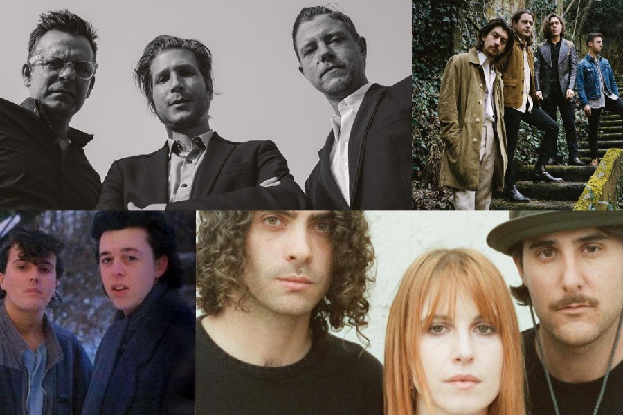 Bandas que retornarán este 2022. En la imagen: Interpol, Arctic Monkeys, Tears for Fears y Paramore