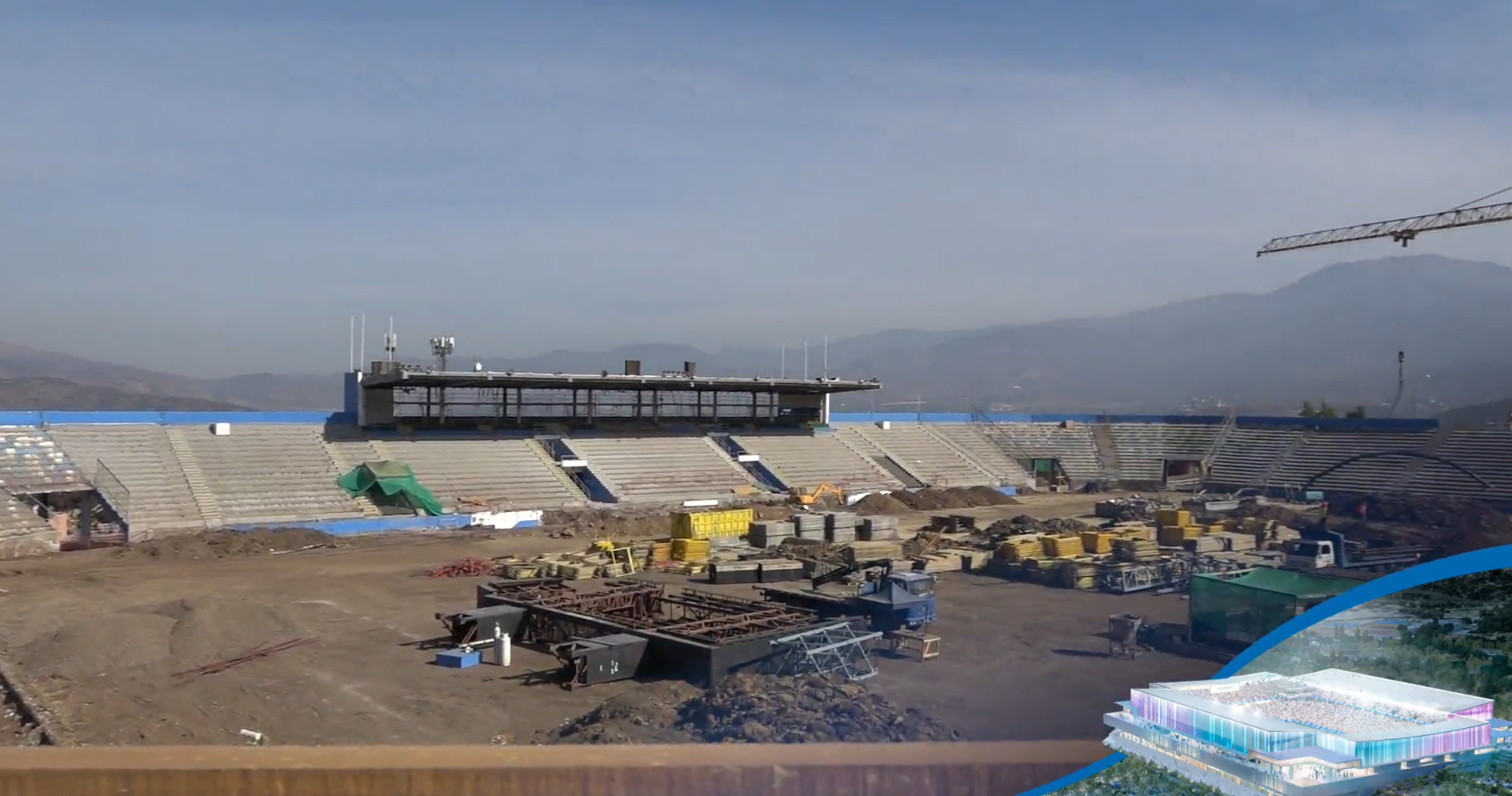 Avances de la reconstrucción del estadio San Carlos de Apoquindo.