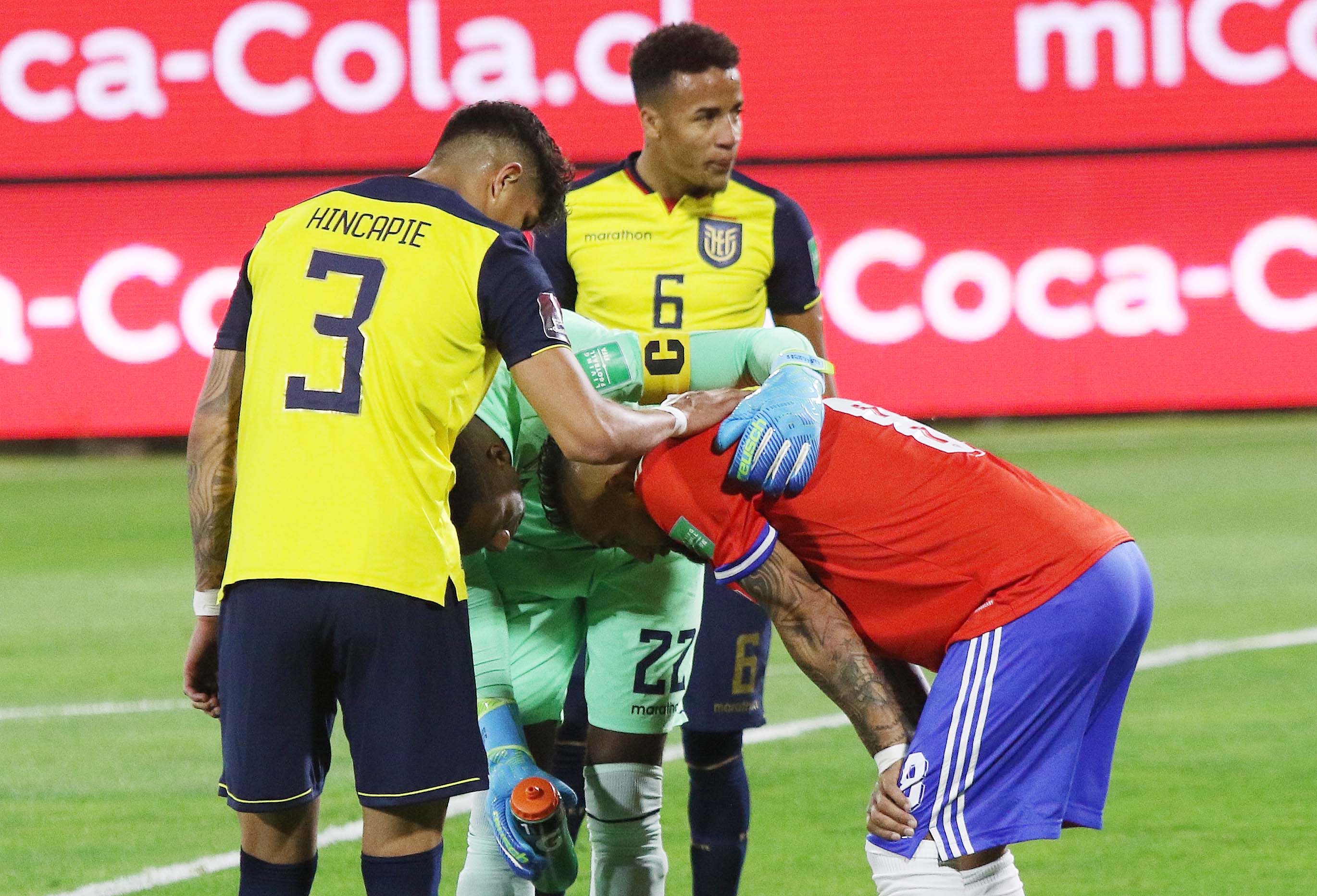 Byron Castillo, en el duelo entre Chile y Ecuador, en San Carlos de Apoquindo.