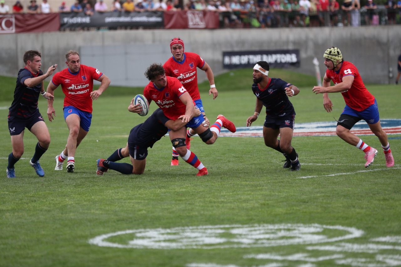 Los Cóndores en el duelo frente a Estados Unidos, en Denver, y que selló su paso al Mundial de Francia. Foto: Travis Prior/USA Rugby.