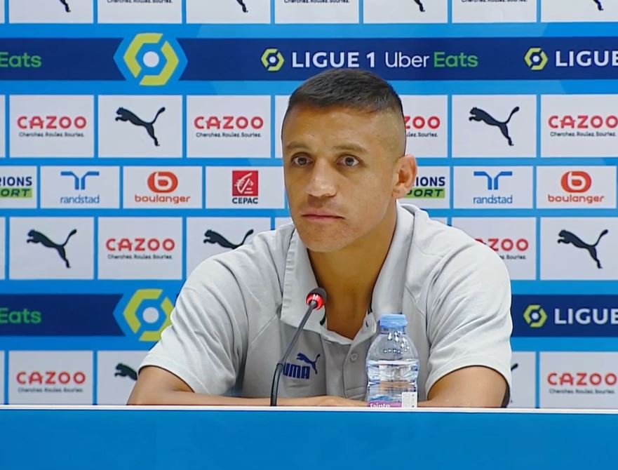 Alexis Sánchez, en su presentación como refuerzo del Olympique de Marsella.