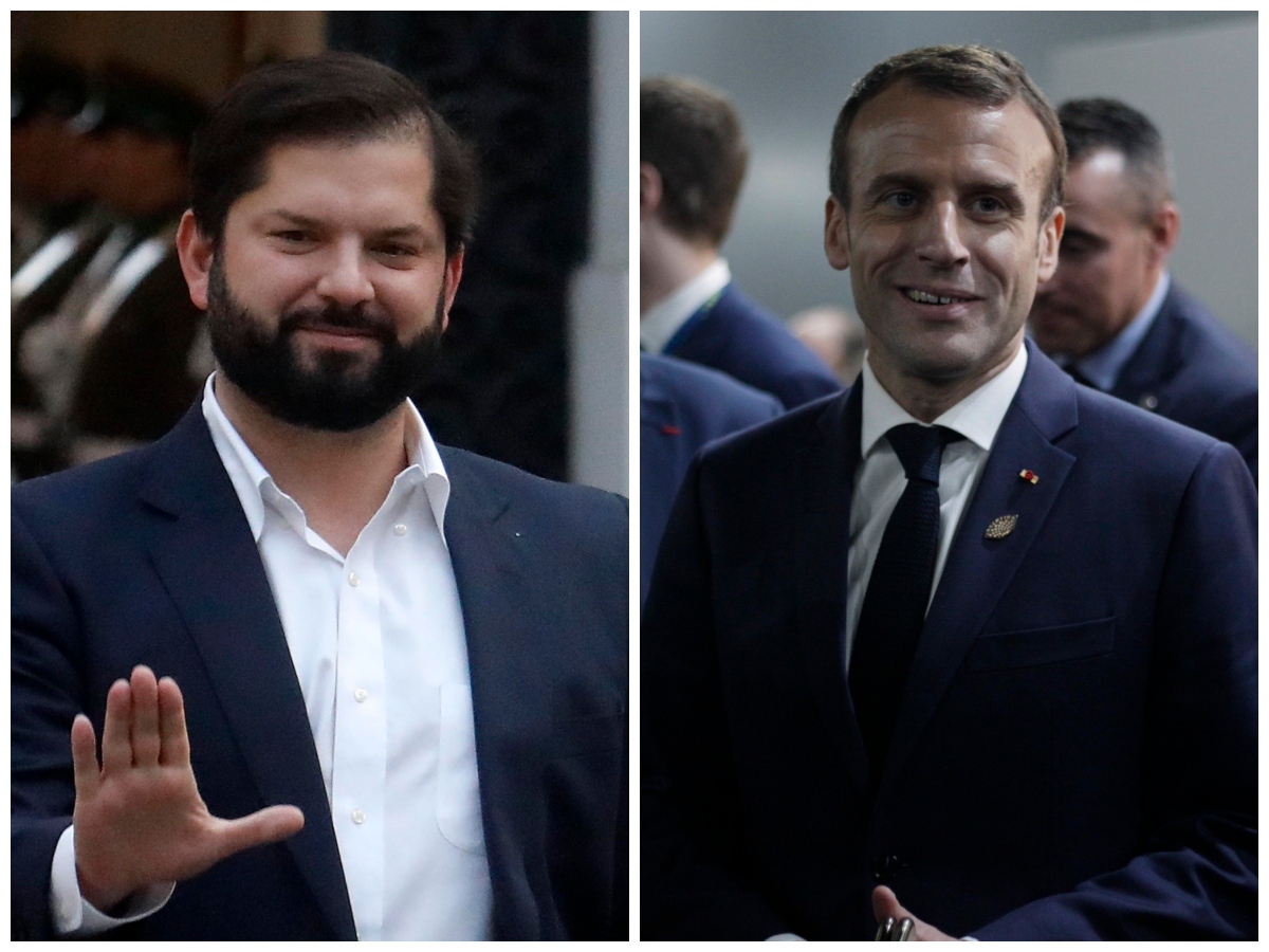 El Presidente de Chile, Gabriel Boric y el Presidente de Francia, Emanuel Macron