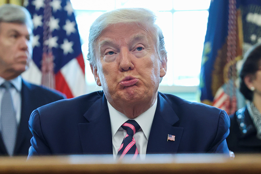 U.S. President Trump participates in coronavirus relief bill signing ceremony at the White House in Washington