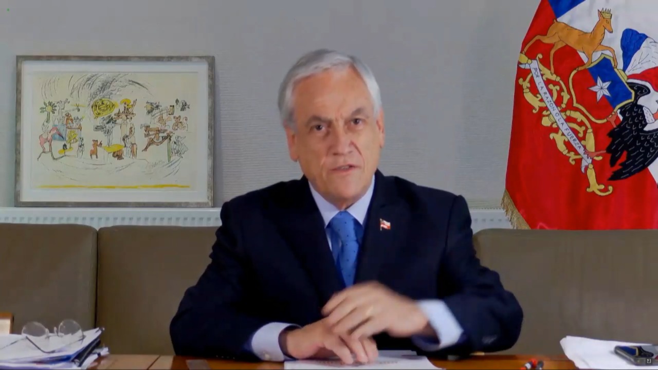 Sebastián Piñera en Cumbre de Adaptación Climática 2021.