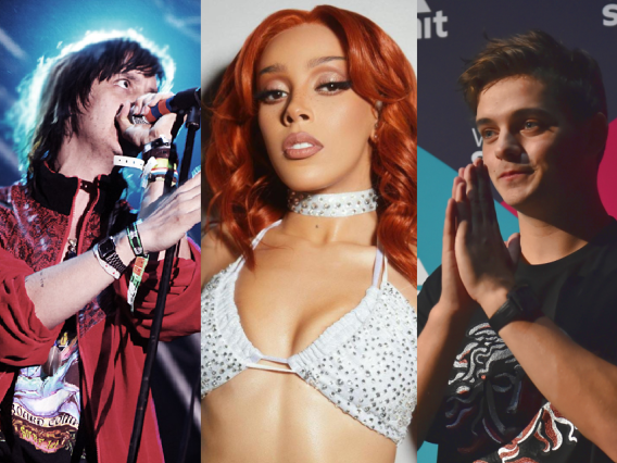 De derecha a izquierda: Julian Casablancas, Doja Cat y Martin Garrix