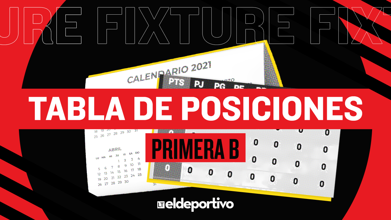 Tabla de posiciones y el fixture de la Primera B