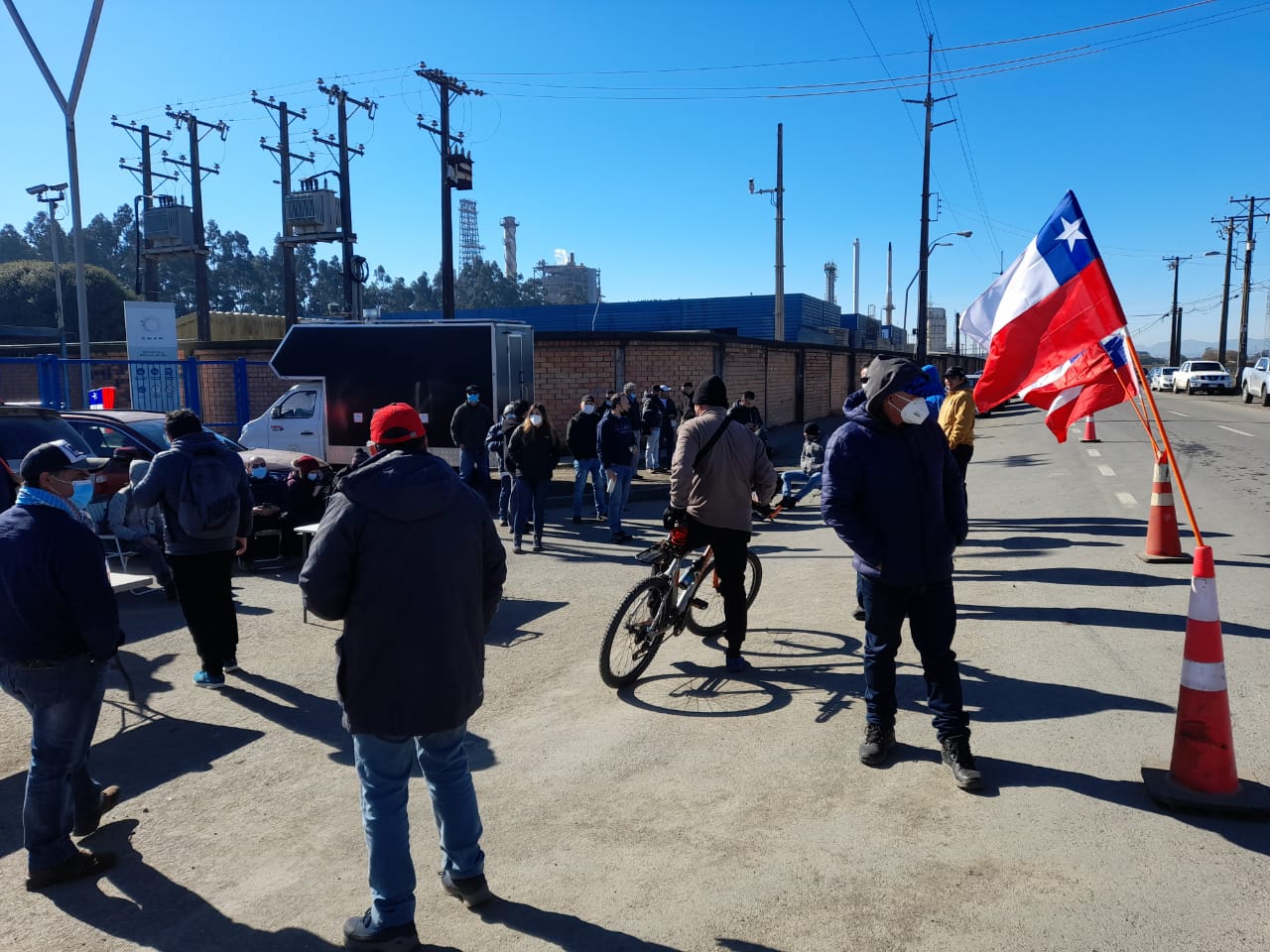 Trabajadores subcontratados de Enap iniciaron esta semana su movilización.