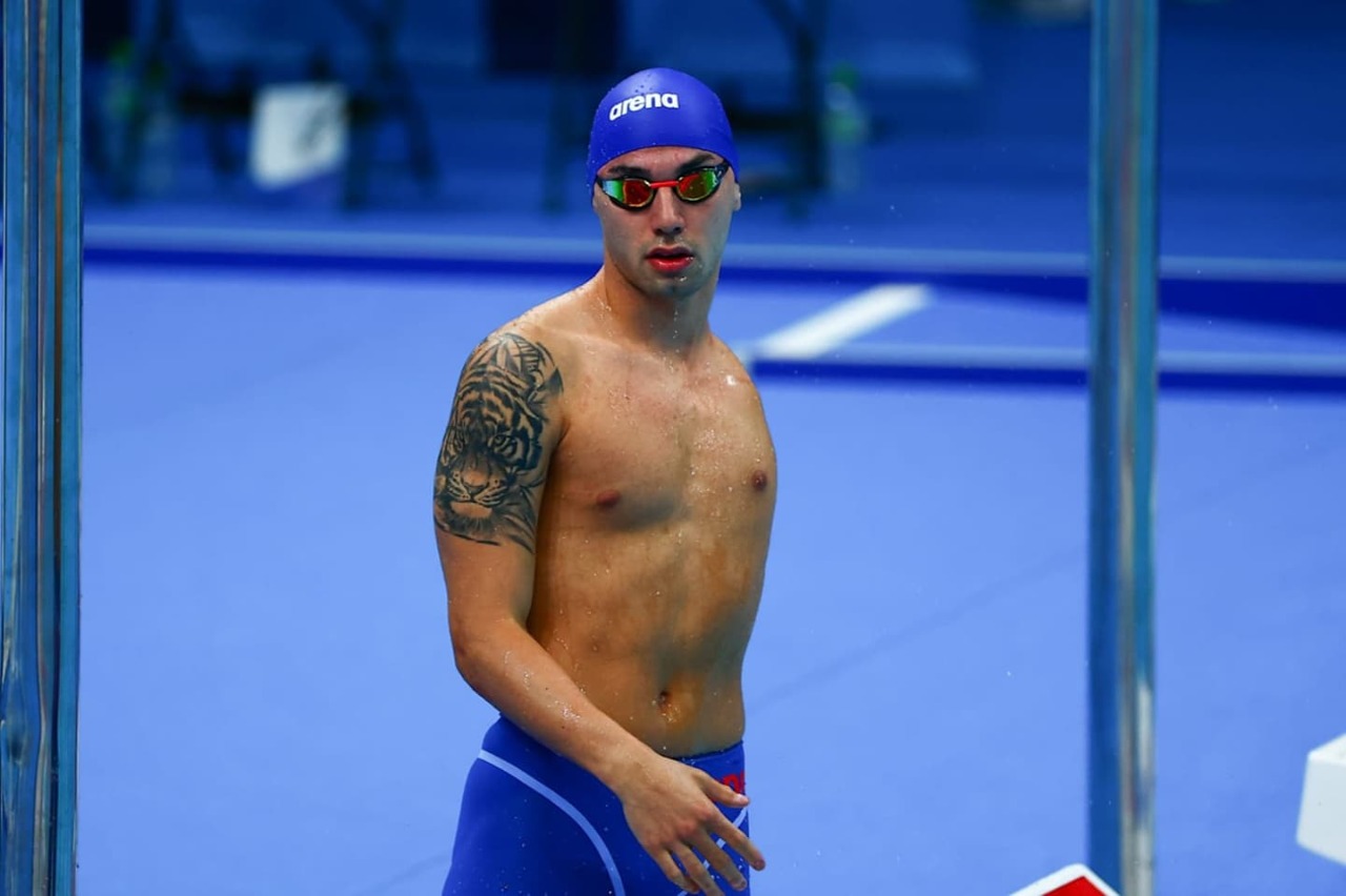 Vicente Almonacid, en la piscina de Tokio