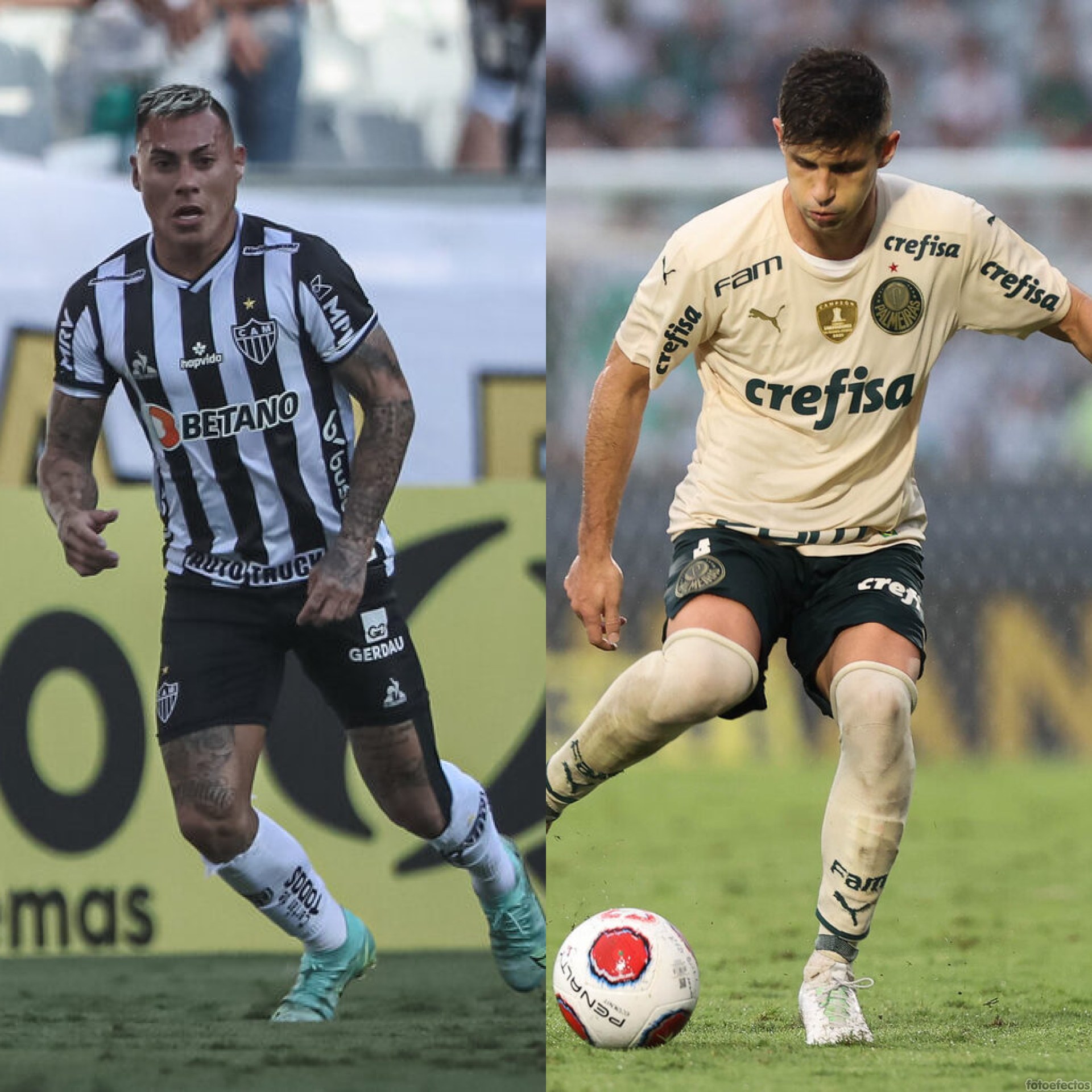 Eduardo Vargas (Atlético Mineiro) y Benjamín Kuscevic (Palmeiras).