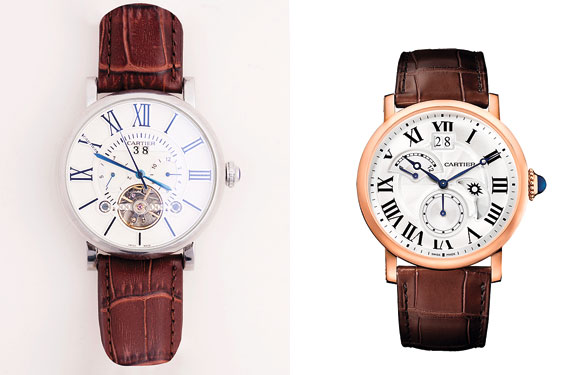 De Louis Vuitton, este precioso reloj de acero y cristal Swarovski, correa  en piel roja, hace un contra…