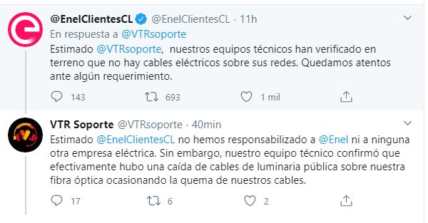 Vtr Asegura Que Compensara A Clientes Afectados Por Corte Masivo De Servicios Y Enel Cuestiona Version Sobre Caida Cables Electricos Como Una De Las Causas La Tercera