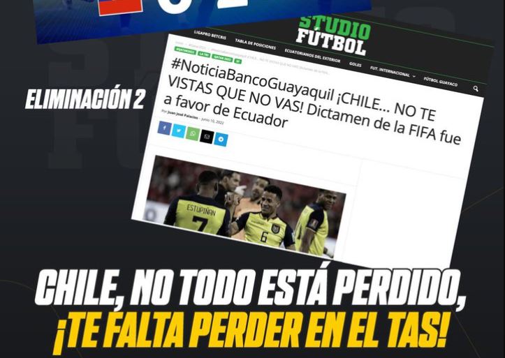 La prensa ecuatoriana reaccionó de forma burlesca a la decisión de la FIFA que dejó a Chile sin ir a Qatar.