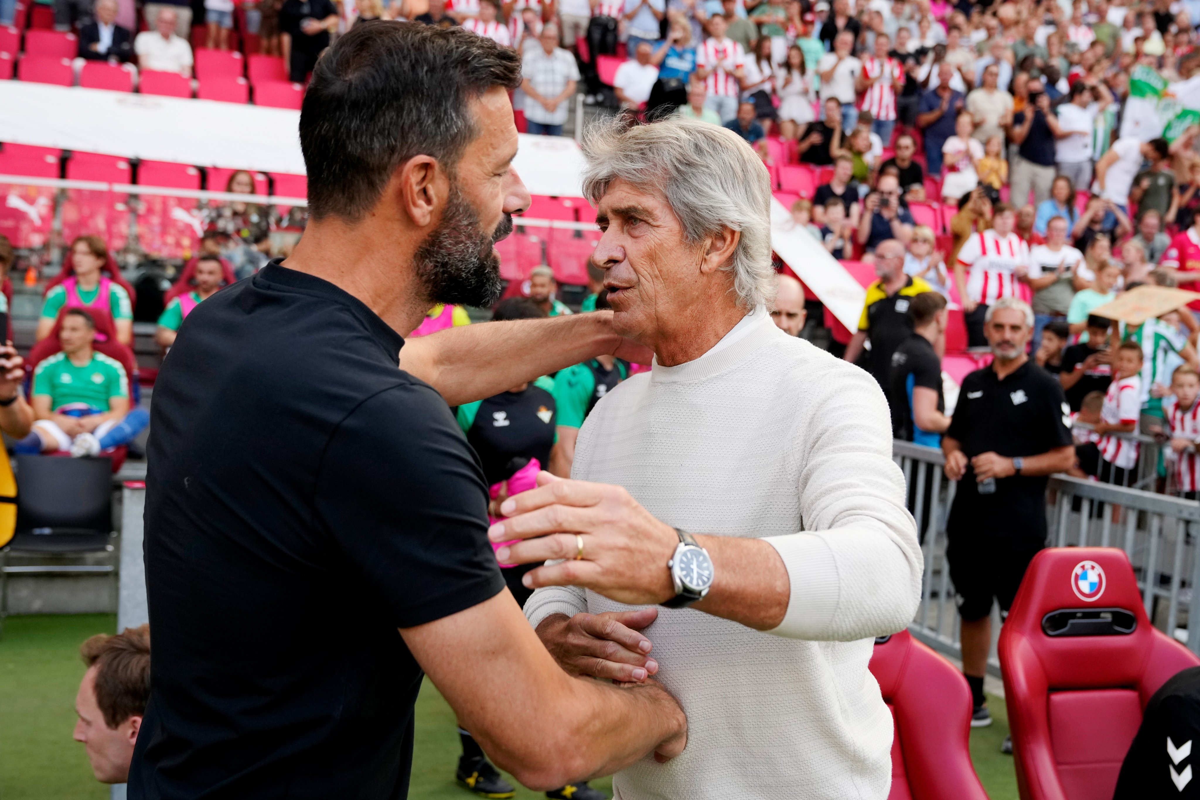 Pellegrini y Van Nistelrooy. FOTO: @PSVespanol / Twitter.