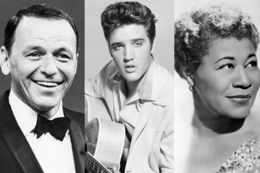 Frank Sinatra, Elvis Presley y Ella Fritzgerald