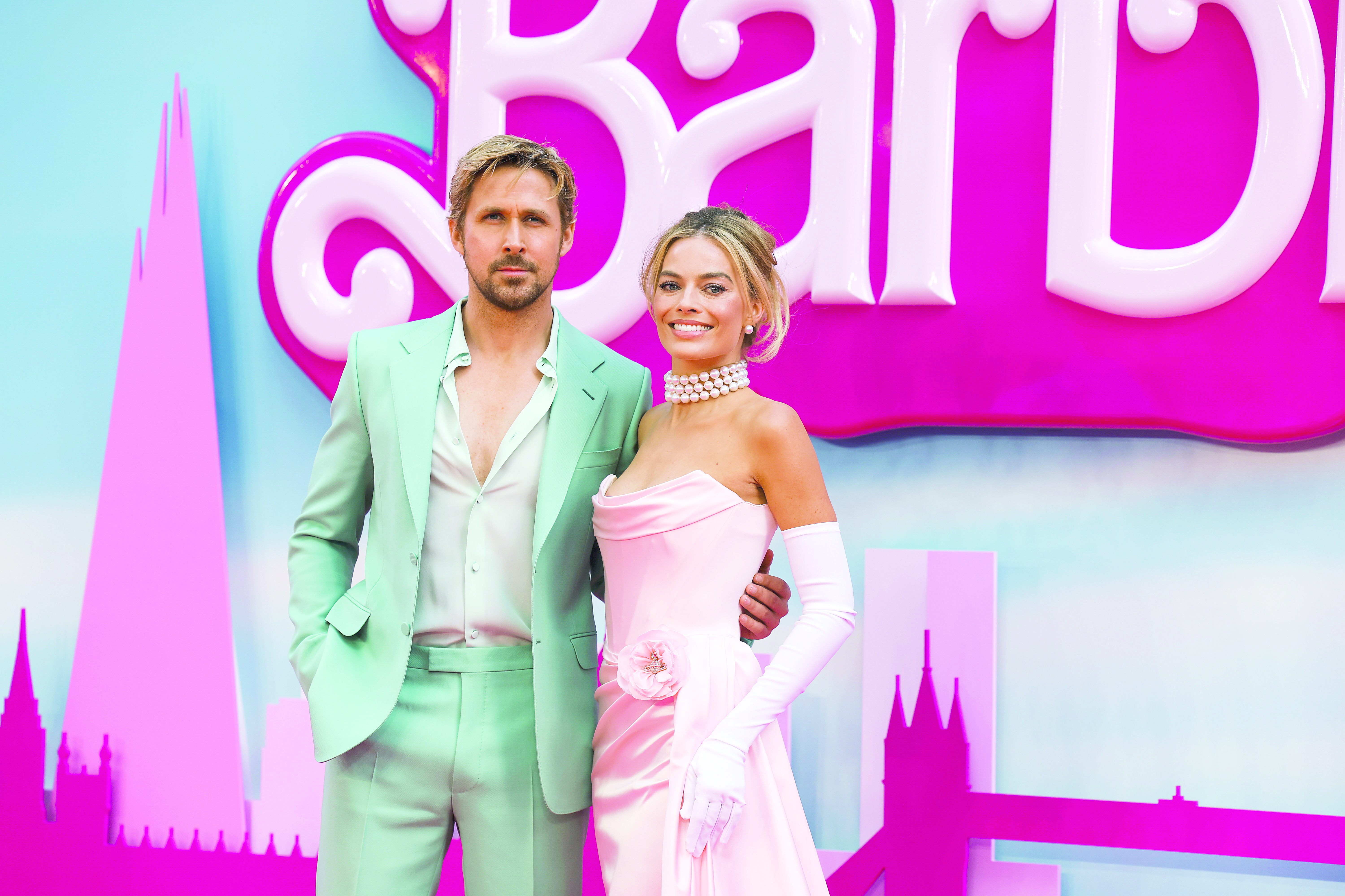 La alfombra rosa en el estreno europeo de 'Barbie' en el centro de Londres