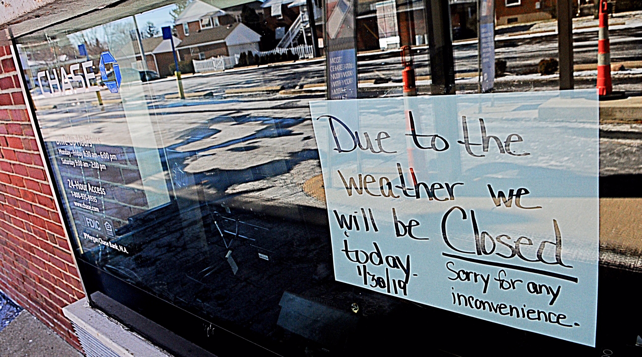 All local Chase Bank branches closed due to frigid temps