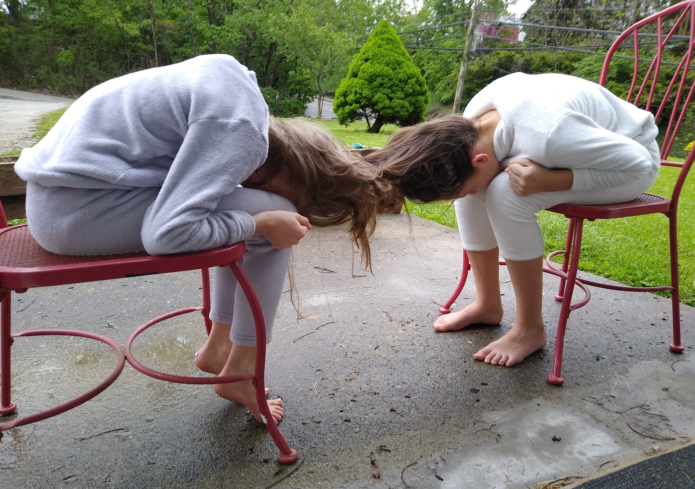 Mia and Scarlett OâKeefe of Sydney recreated âLost and Found,â a sculpture by Allison Saar found in the museumsâ Dicke Wing of American Art. CONTRIBUTED PHOTO