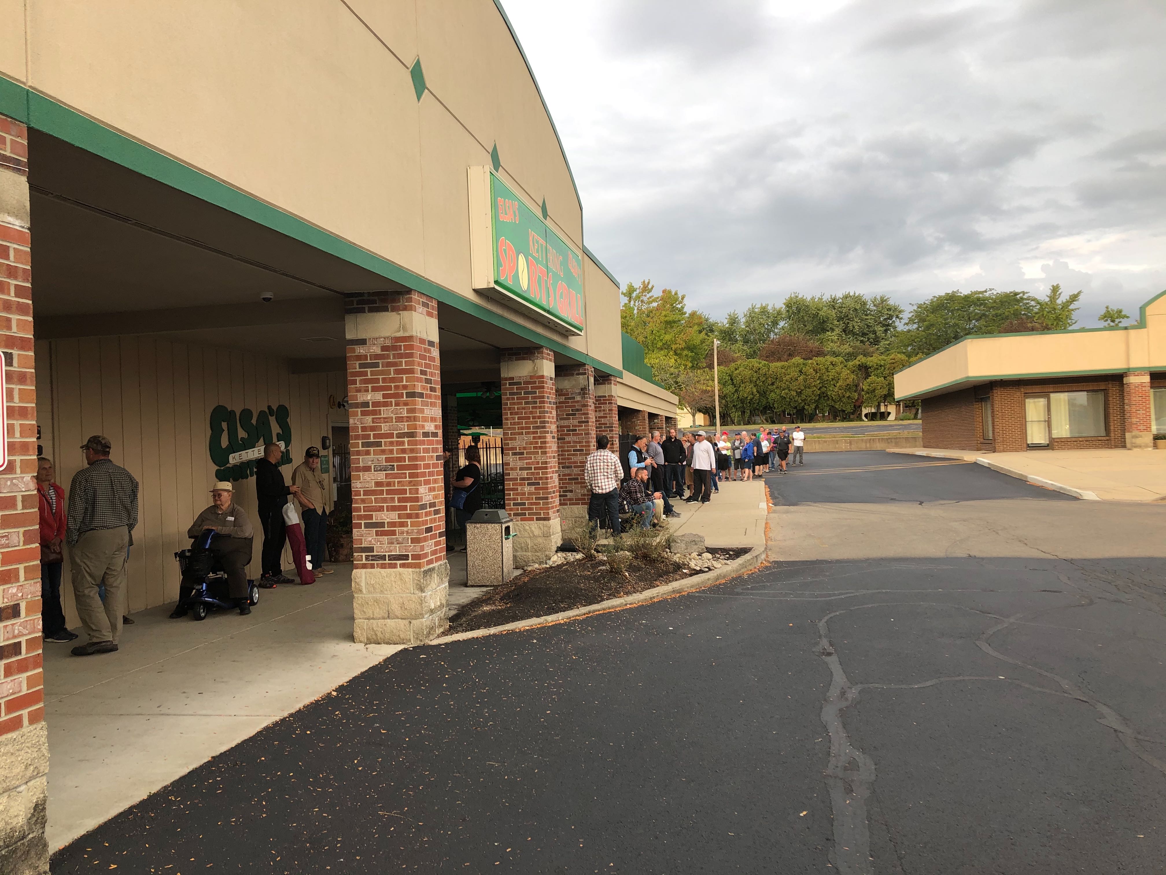 “Discounted” bourbon will go on sale at Kettering Wine & Spirits, the new 8,200-square-foot store located at 1218 E. Stroop Road in the Fairmont Shopping Plaza next to Elsa’s Kettering Sports Grill on Friday, Oct. 11, 2019. Customers were lined up early for the deal. MARK FISHER/STAFF