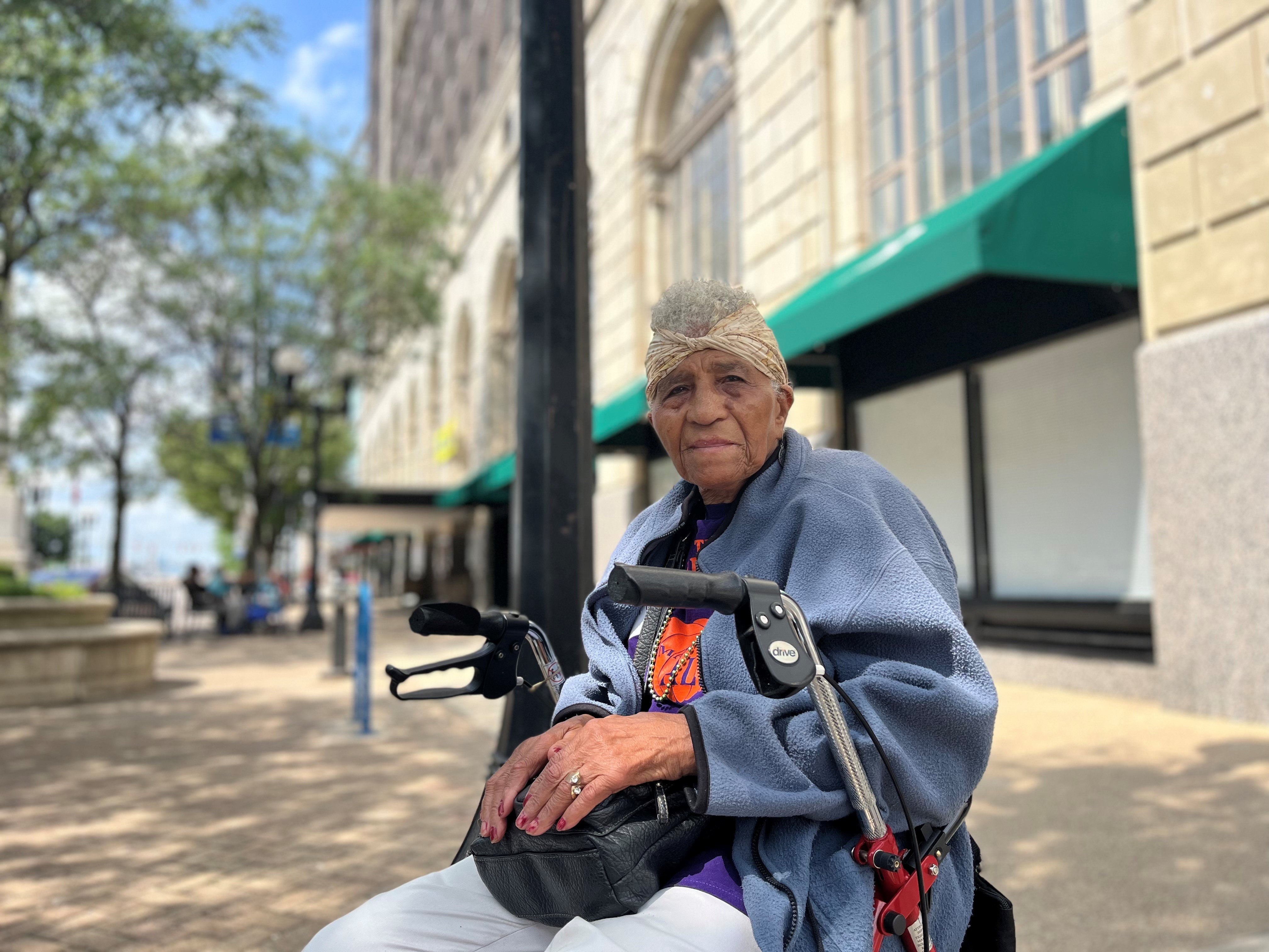 Ruth Maxwell, 92, has lived in the Biltmore Towers for 21 years. She says it looks way better after renovations. CORNELIUS FROLIK / STAFF