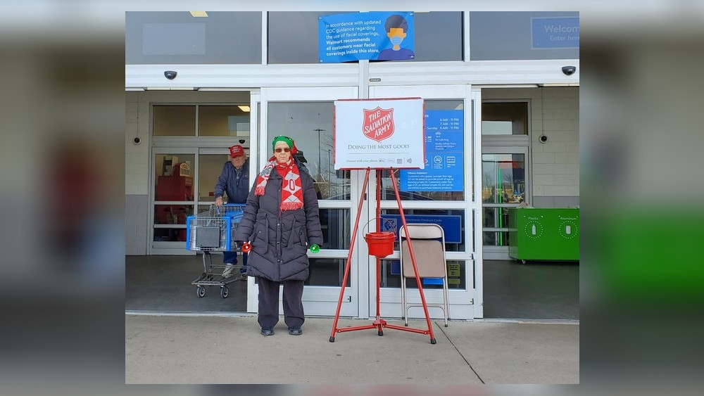 The Salvation Army's red kettle bells ring outside Kroger this holiday  season