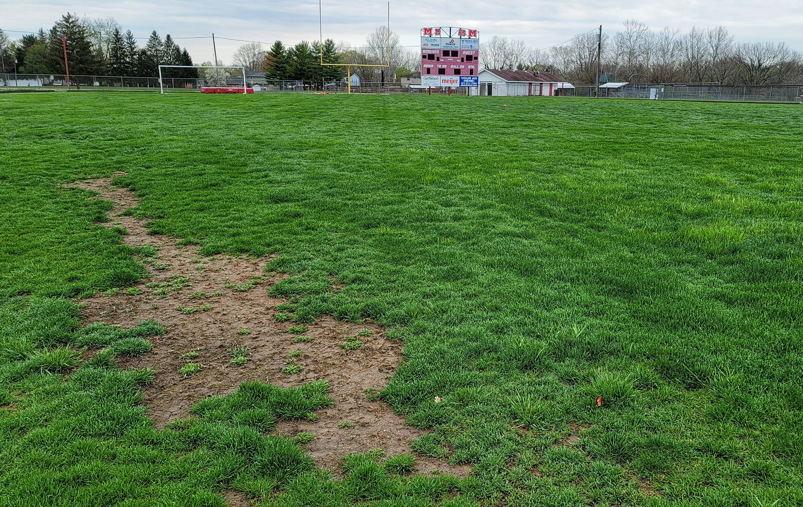 A recent $133,000 grant from the NFL has put Madison Schools over the fund-raising top for the district's first artificial turf sports field. The $1 million field will be installed in time for fall sports, say school officials. Work will begin shortly after graduation ceremonies on the old field. (PHOTO BY NICK GRAHAM\Journal-News)