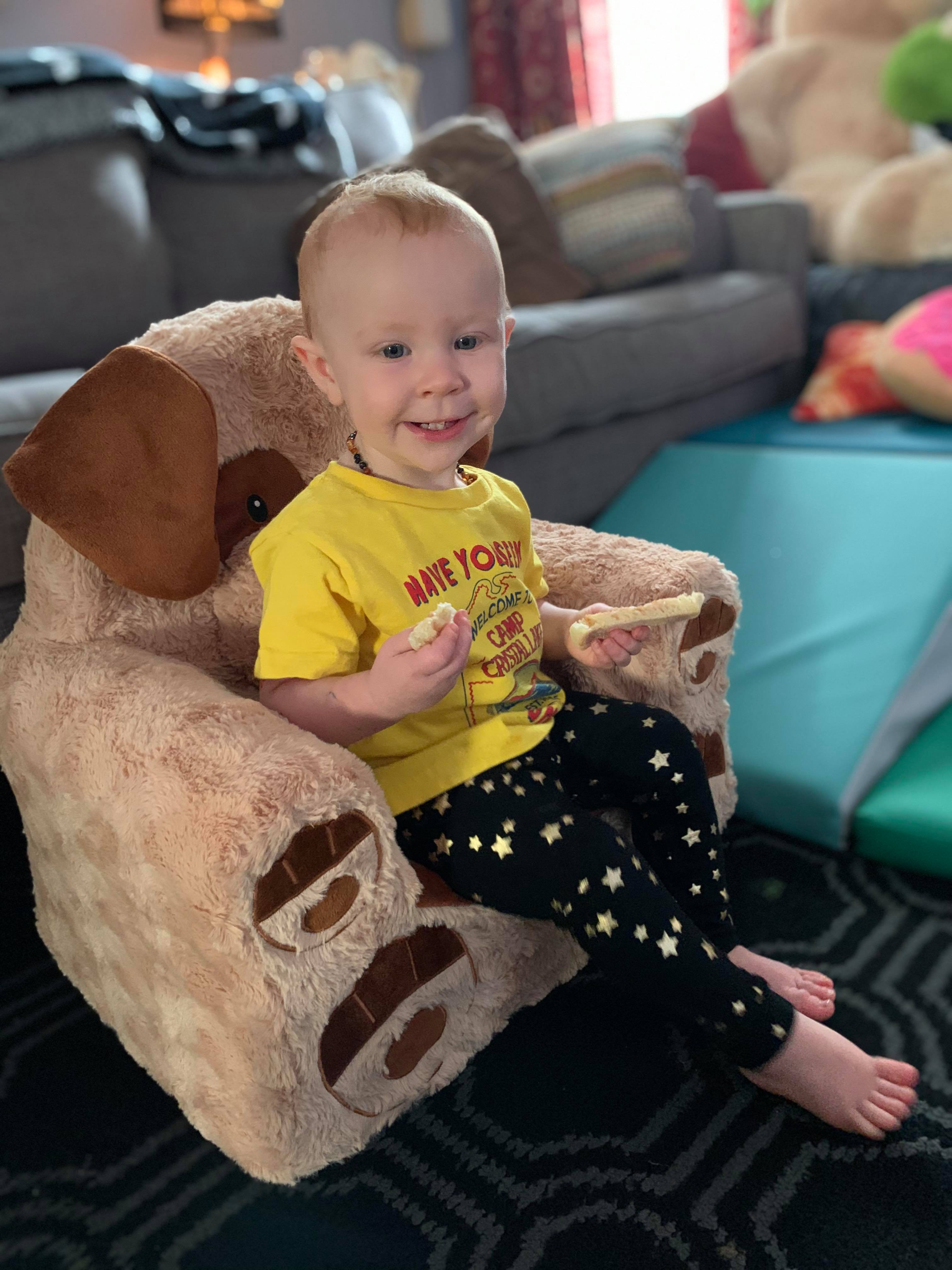 Dayton resident Kim Blazinski said she is thankful for her great niece, 1-year-old Luna Storm Pesarek, because a “child can make anyone’s day better.”
