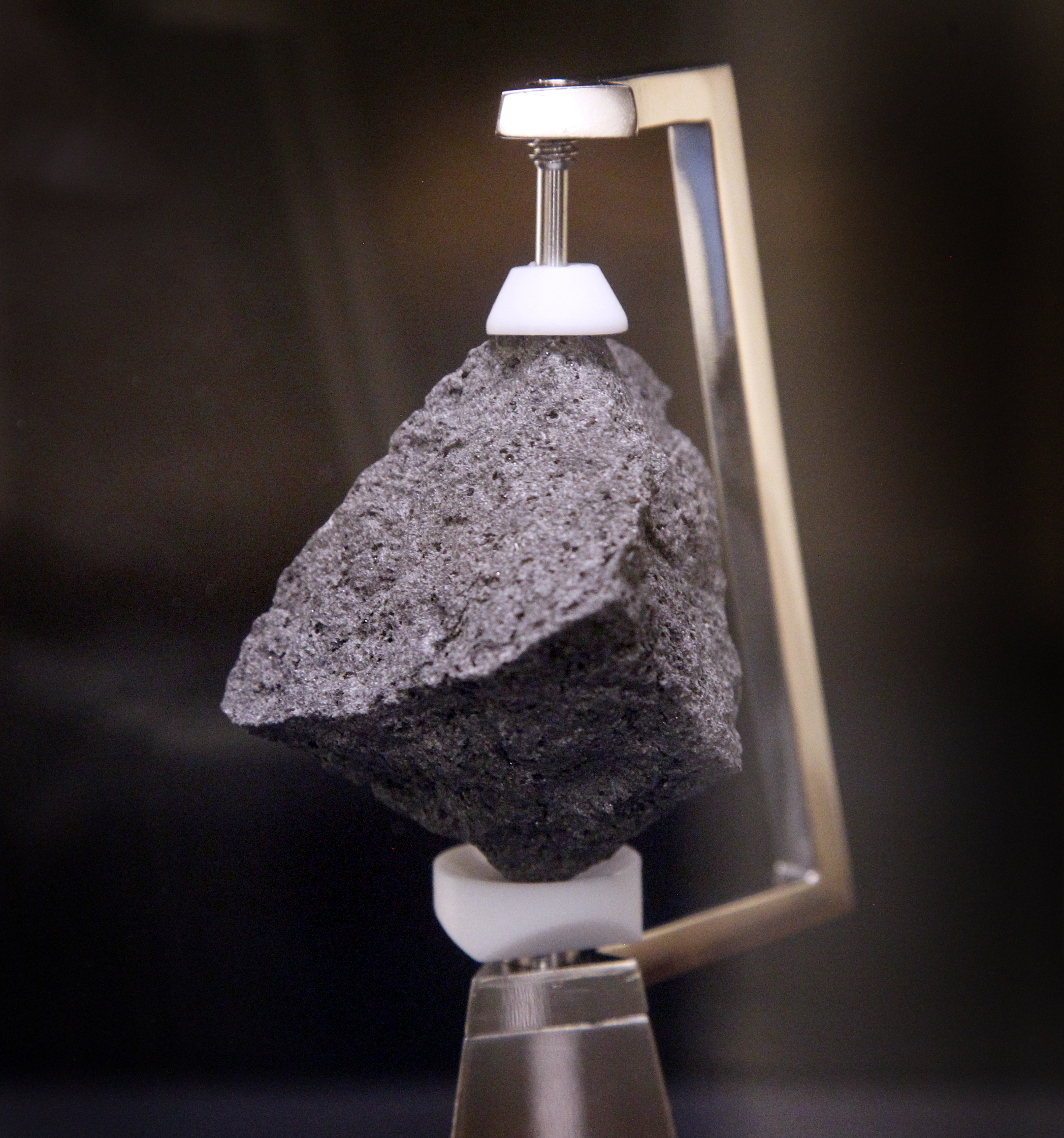 Neil Armstrong and the crew of the Apollo 11 collected lunar samples - space rocks - in 1969. One of those samples is on display at the Armstrong Air & Space Museum in Wapakoneta. LISA POWELL / STAFF