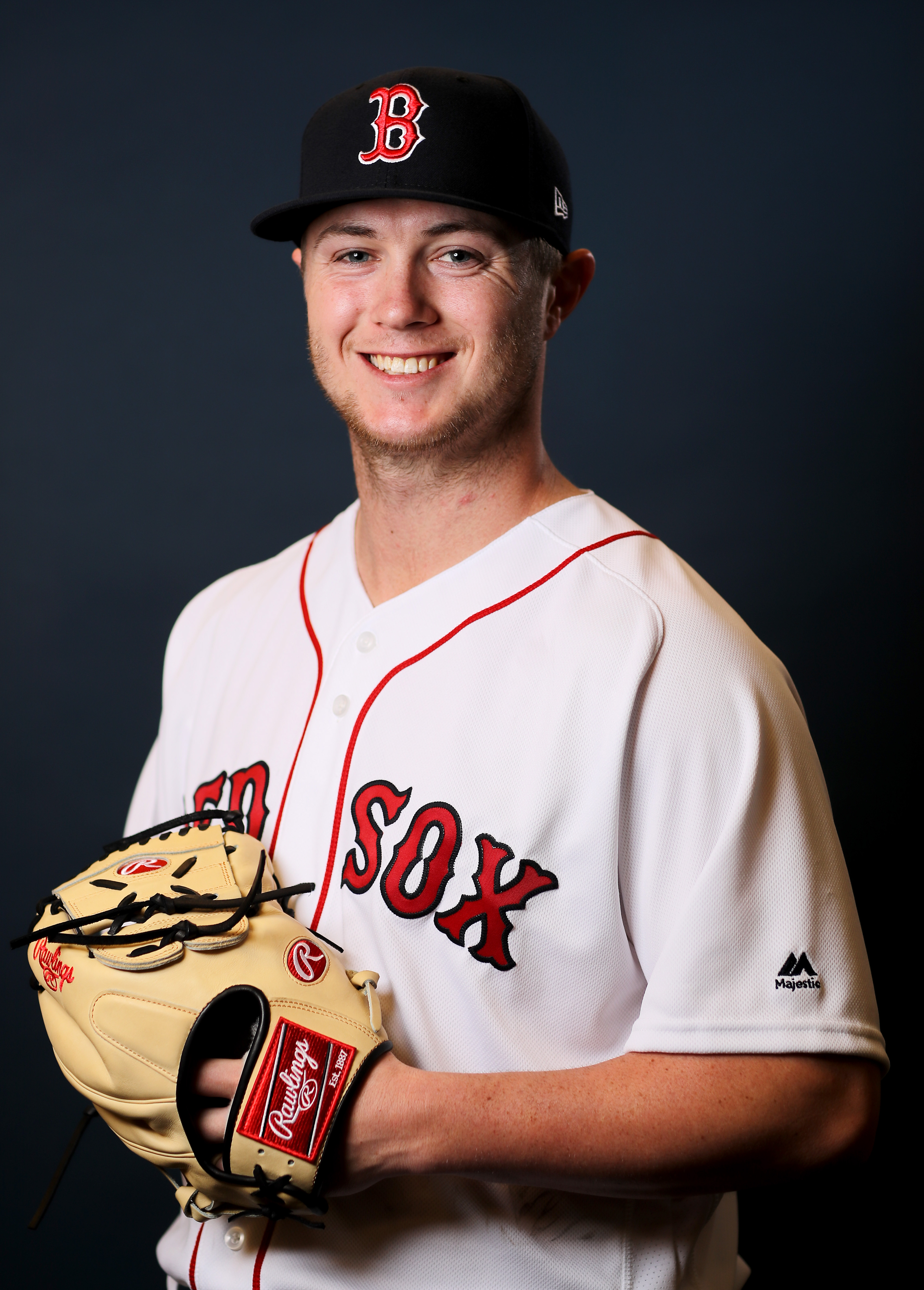 FORT MYERS, FLORIDA - FEBRUARY 19: Travis Lakins #78 of the Boston Red Sox poses for a portrait during Boston Red Sox Photo Day at JetBlue Park at Fenway South on February 19, 2019 in Fort Myers, Florida. (Photo by Elsa/Getty Images)
