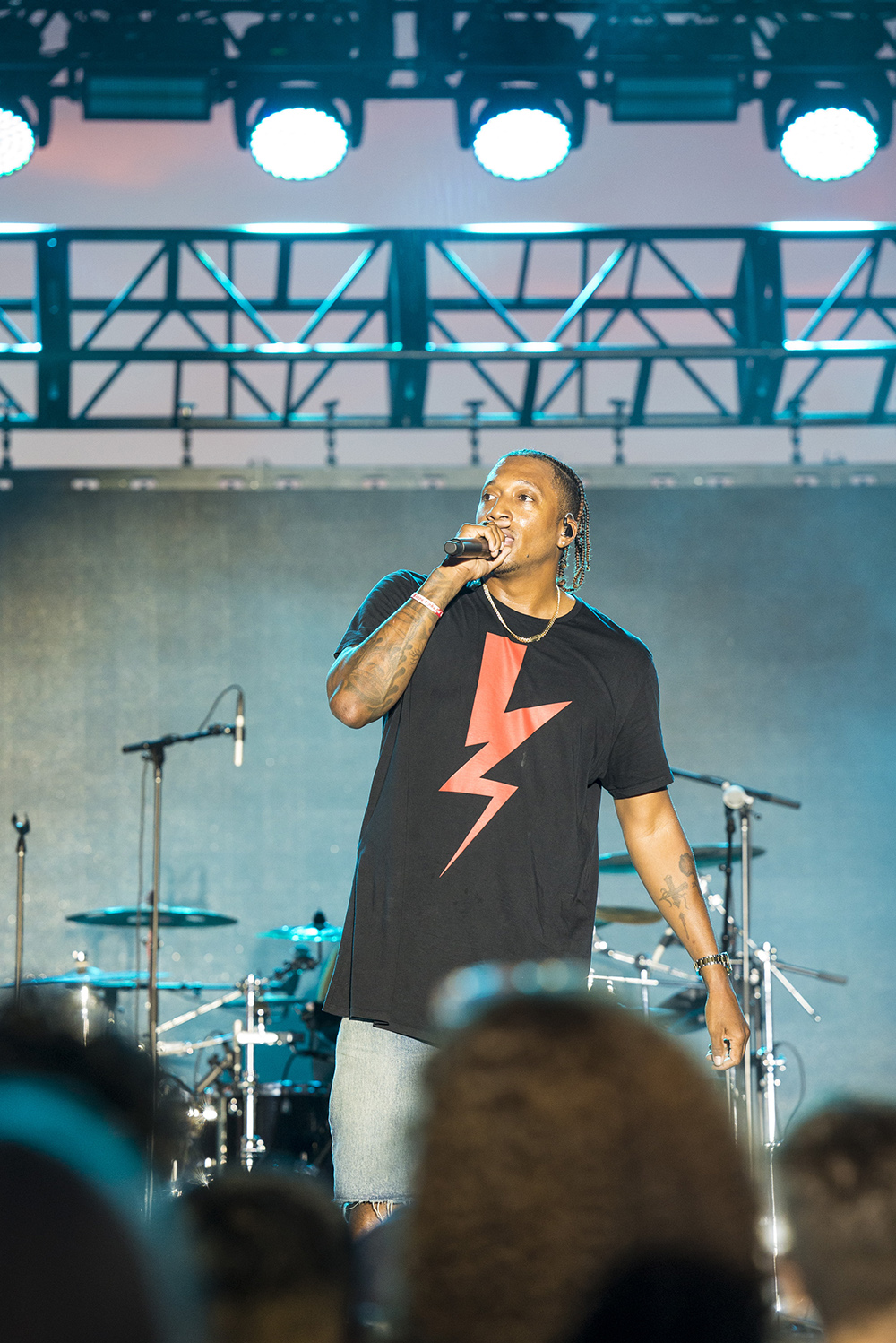 Rap musician Lecrae performs at Summer Fest on July 29 at Wright-Patterson Air Force Base. U.S. AIR FORCE PHOTO/JAIMA FOGG