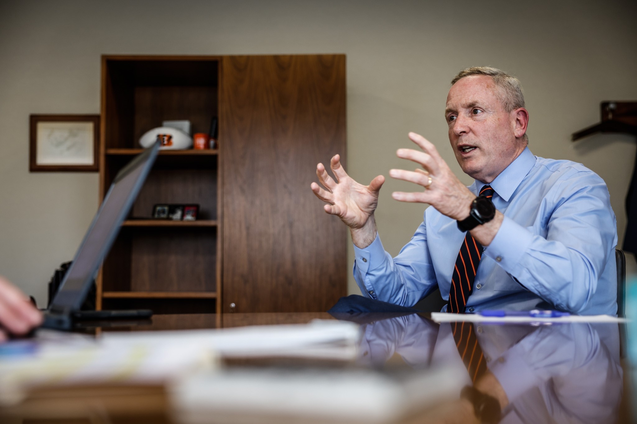 Michael Riordan is the new President & CEO of Premier Health based in Dayton. Riordan sat down with Dayton  Daily News reporter Lynn Hulsey for a Q &A Thursday afternoon May 26, 2022. JIM NOELKER/STAFF
