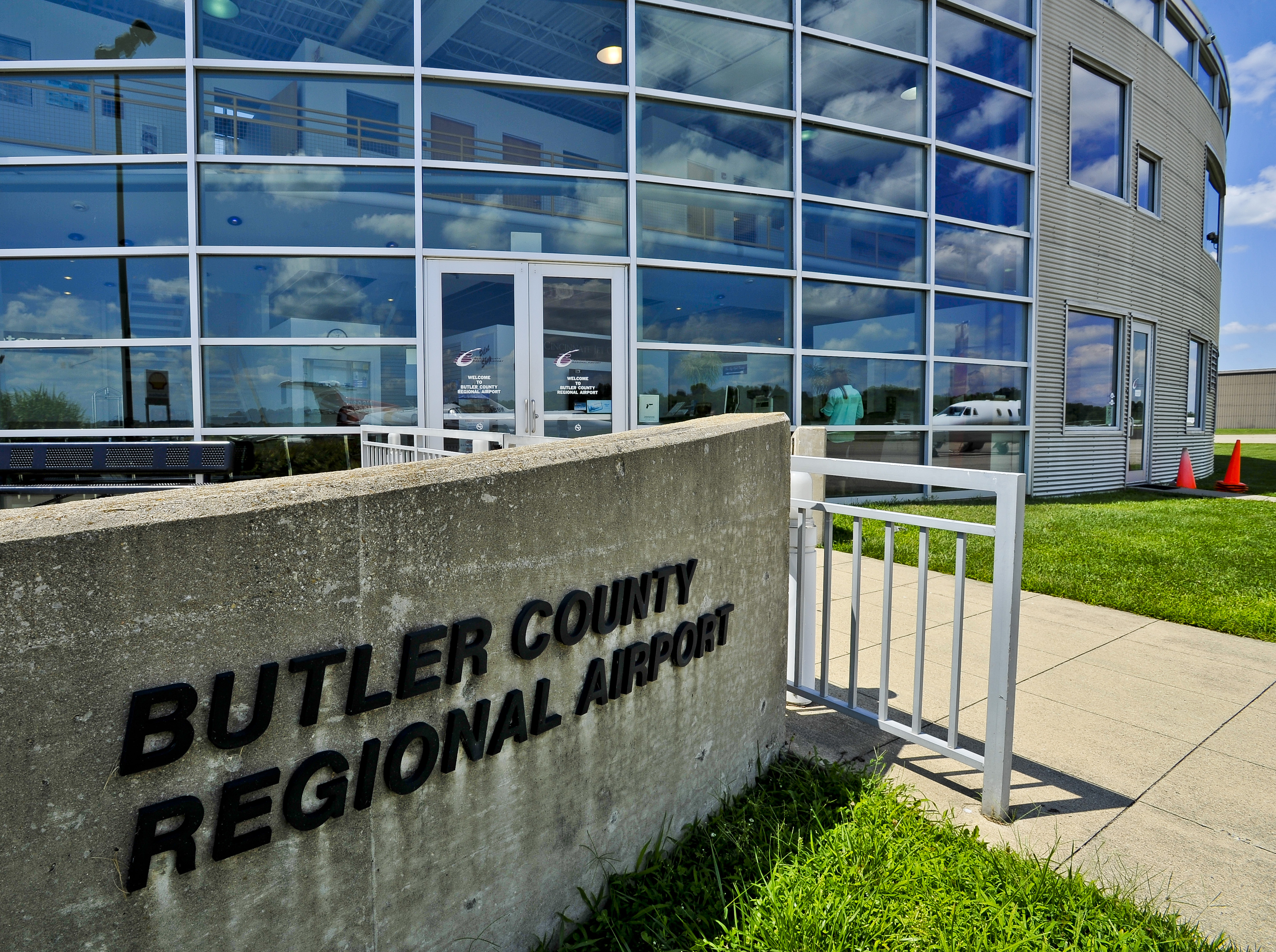 The Butler County Regional Airport - Hogan Field has a 5500x100' runway with a full length parallel taxiway and multiple T-hangars and corporate/executive hangars on the site.