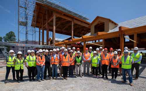 Hocking Hills State Park construction workers gathered together for a group photo on June 22, 2021.