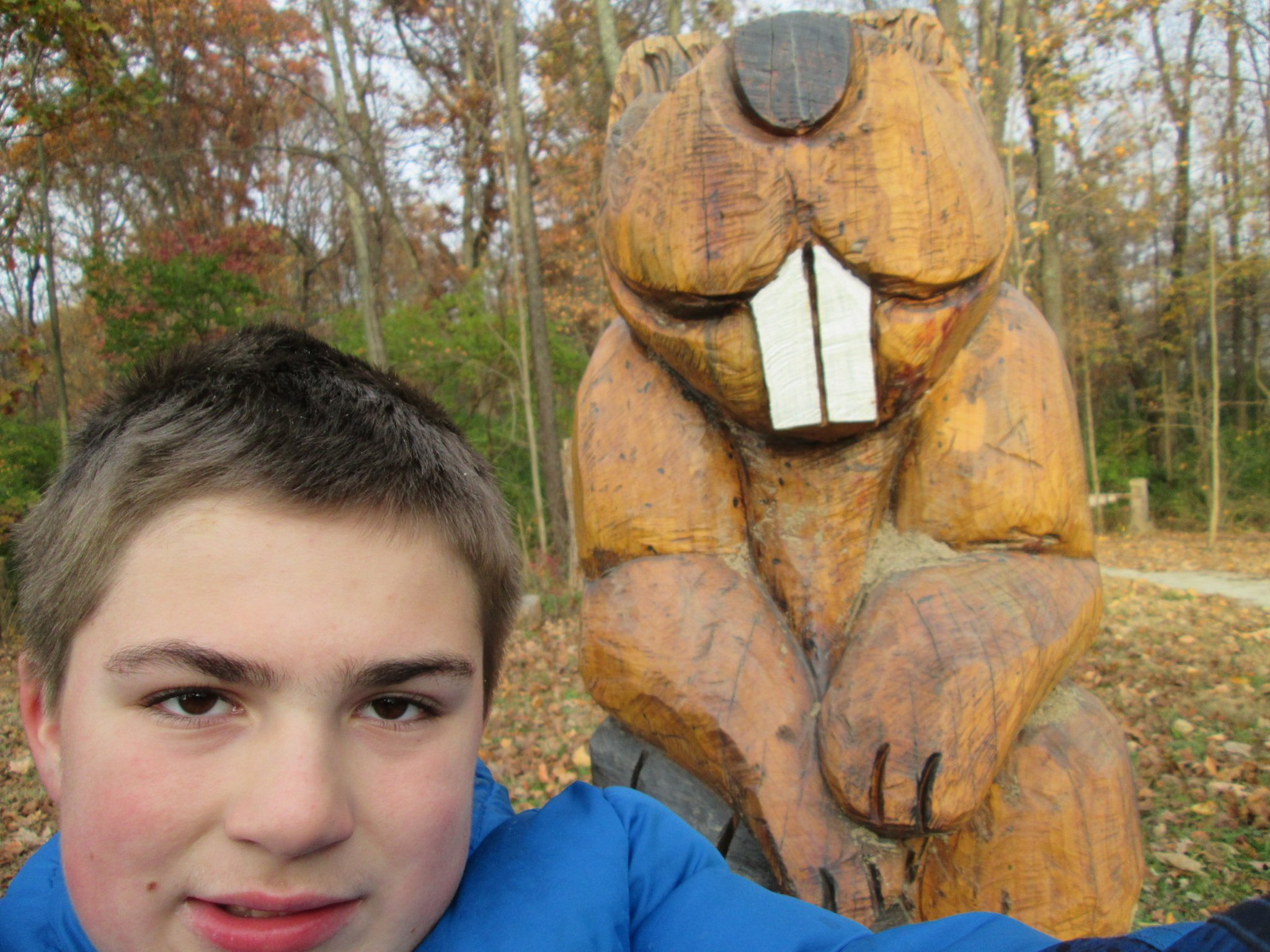 Gavin Neff and his grandmother Karen Neff (not pictured) enjoy the Greene County Parks & Trails Selfie Scavenger Hunts. CONTRIBUTED