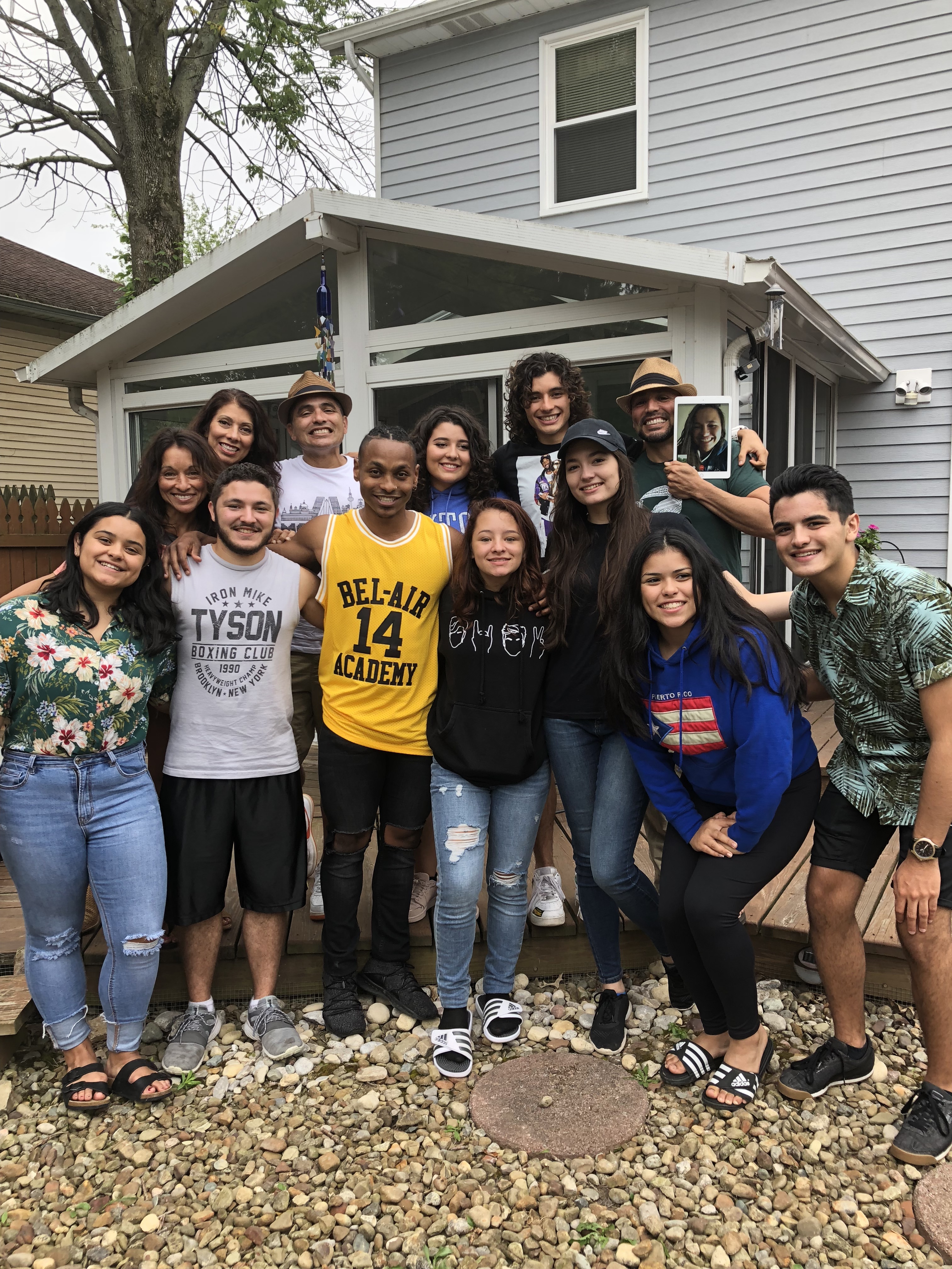 Adopted at birth, Lucianna Seed (second from left back row) recently met family members she never knew she had, including Centerville's Raquel Rivera-Hill (left back row) and her children Antonio Rivera-Hill (second from left front row), Stefan Rivera-Clack (third from left front row) and Yadira Rivera-Hill (forth from left front row). The sisters met up with a list of family members that include their brothers Marcos and Daniel Rivera in the Cleveland area where Marcos resides.