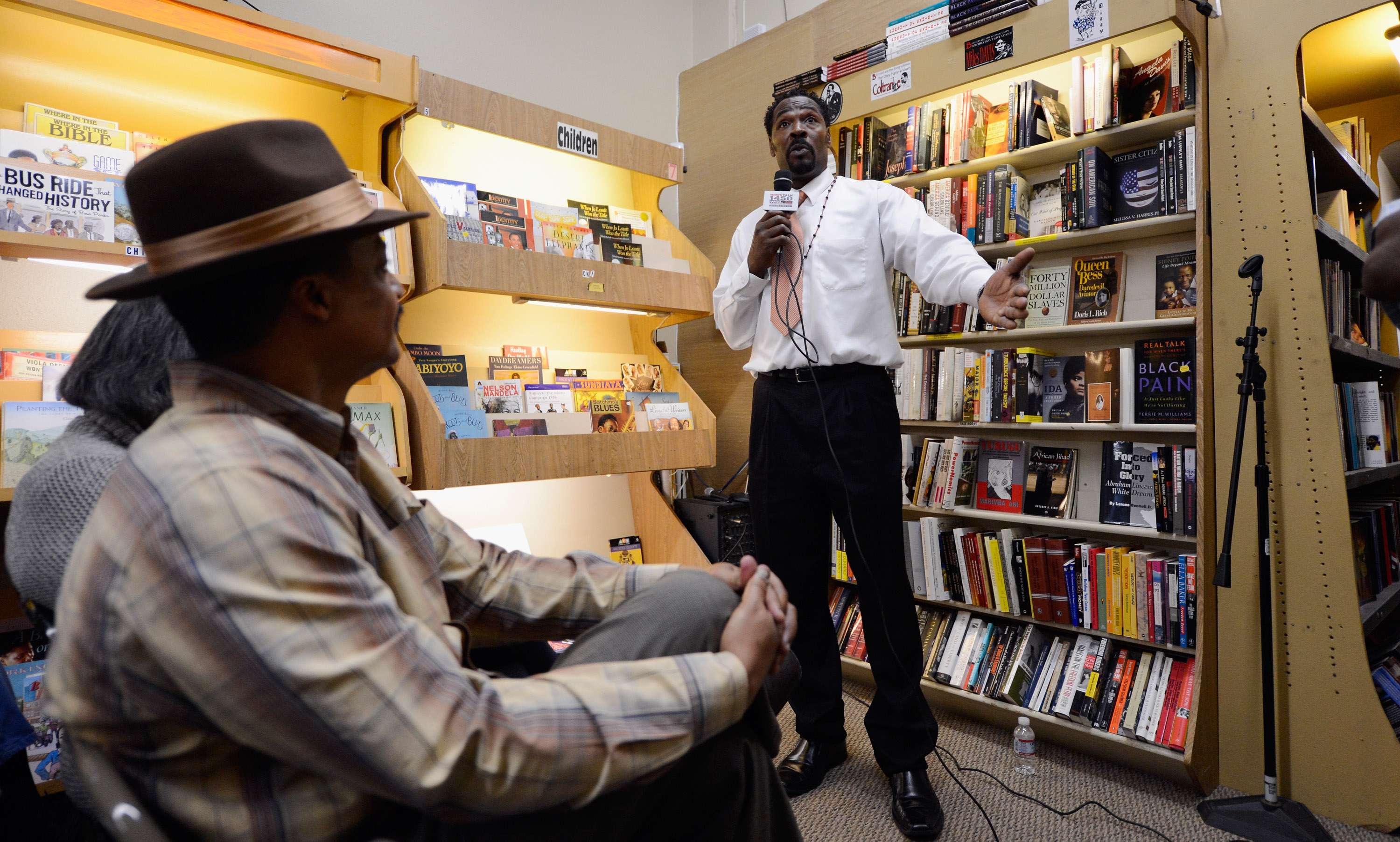 LOS ANGELES, CA - APRIL 30: Rodney King speaks during a book signing event for his new book, "The Riot Within: My Journey From Rebellion to Redemption," at EsoWon booksstore on April 30, 2012 in Los Angeles, California. King is best known as the victim of a brutal police beating that took place in Los Angeles. It’s been 20 years since the Rodney King verdict that sparked infamous L.A. Riots. (Photo by Kevork Djansezian/Getty Images)