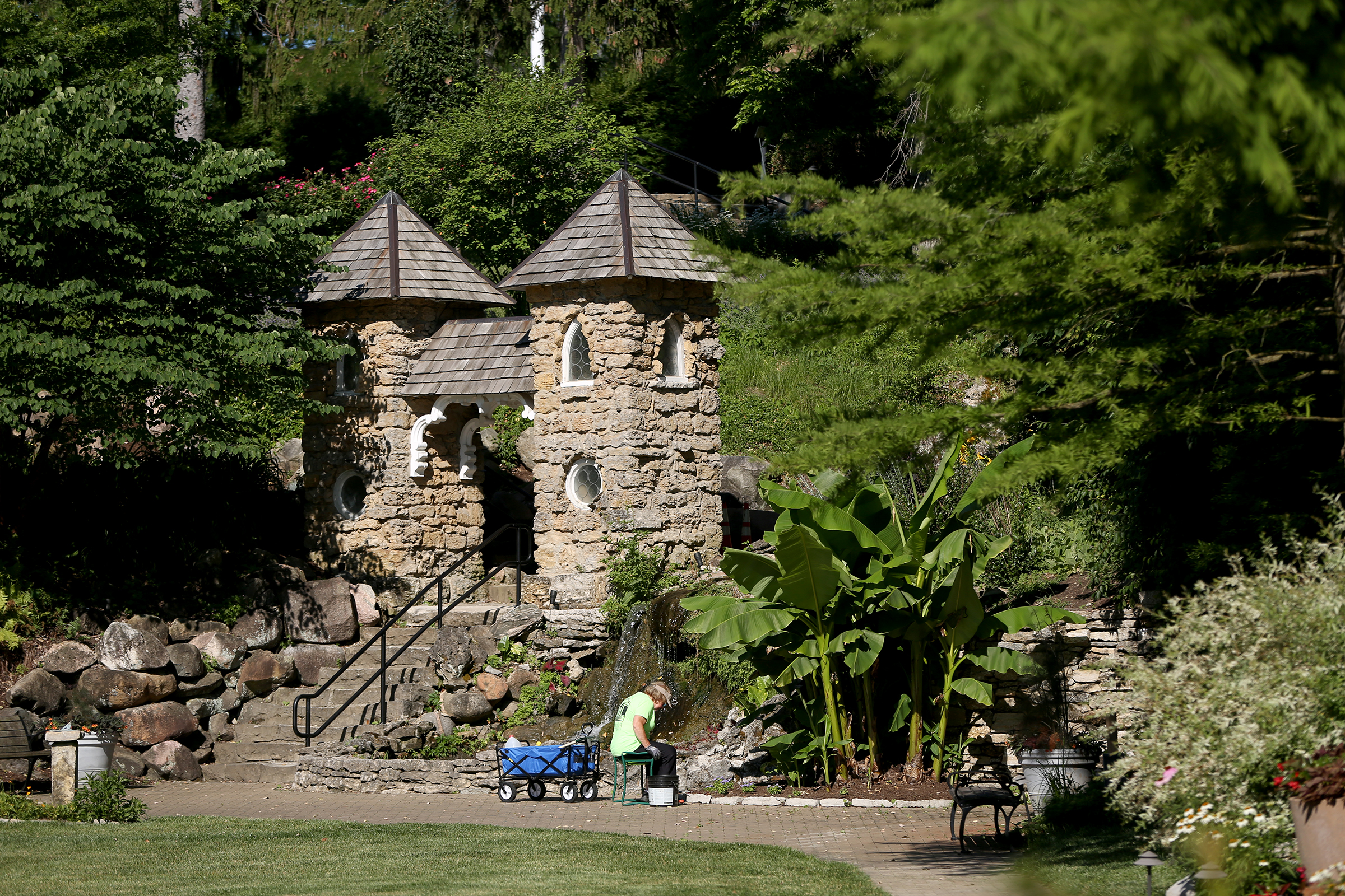 A secluded oasis is tucked away on the campus of the Dayton VA Medical Center. The Grotto Gardens, built by Civil War veterans as a sanctuary after the war, is a wonderful place to wander among historic structures and beautiful landscaping. LISA POWELL / STAFF