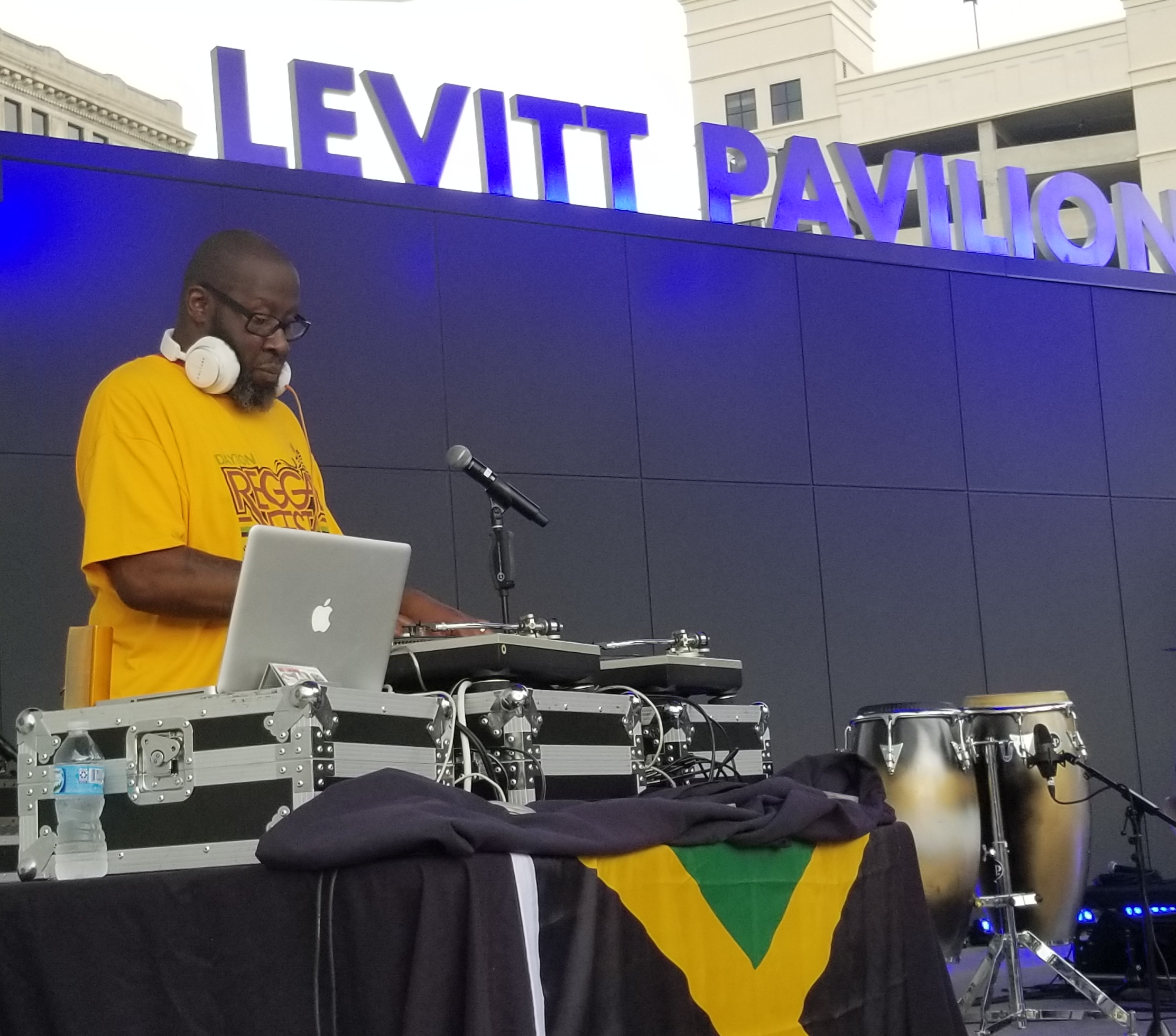 For the last 15 years DJ Skno has been a DJ and director of music programming for the CORE DJ Radio Show On Sirius XM Radio Shade45. He started DJ in 1983 and has worked at several local radio stations. Pictured at the Reggae Festival at the Levitt Pavilion in Dayton.