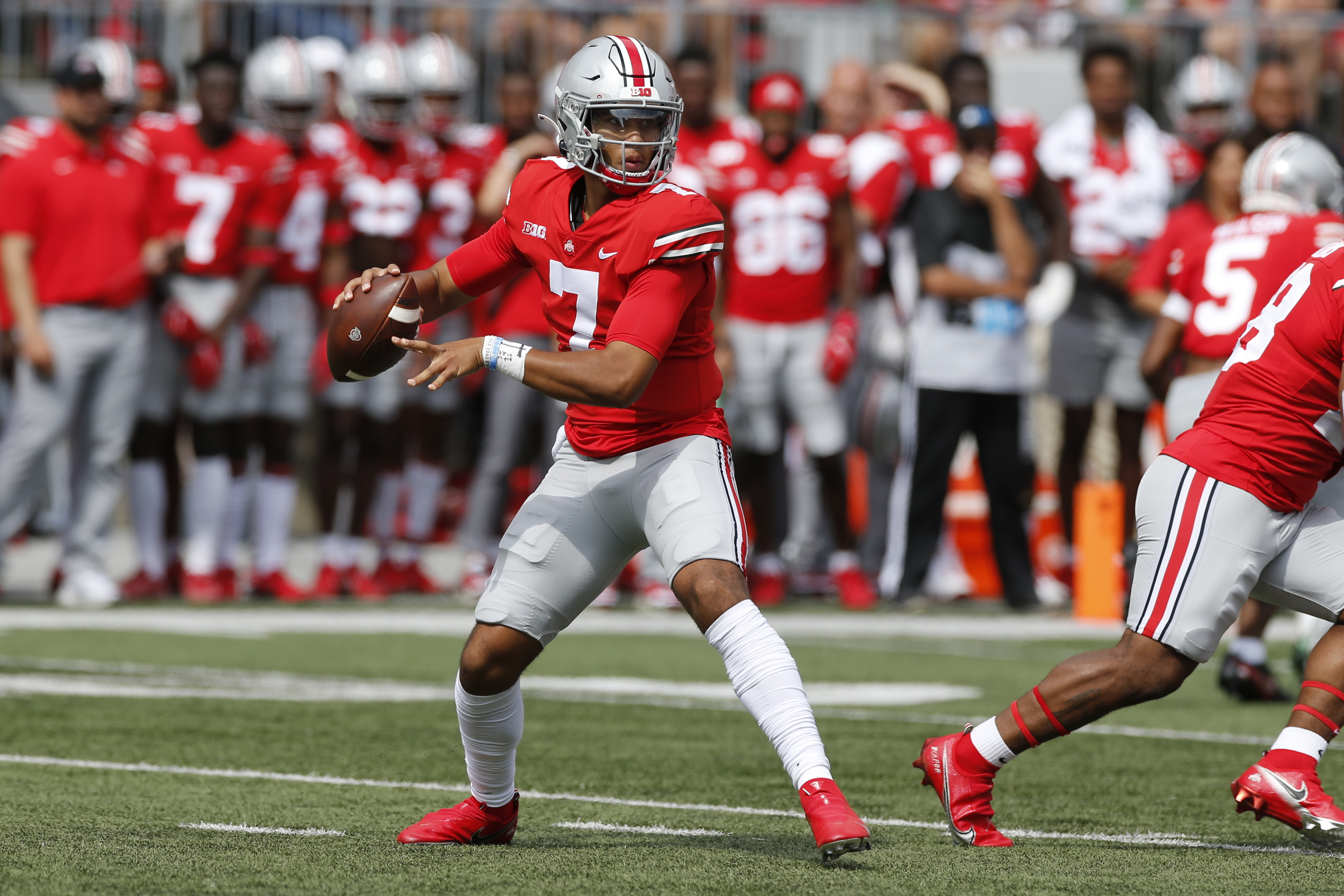 Ohio State's Ryan Day and C.J. Stroud react to Chick-fil-A