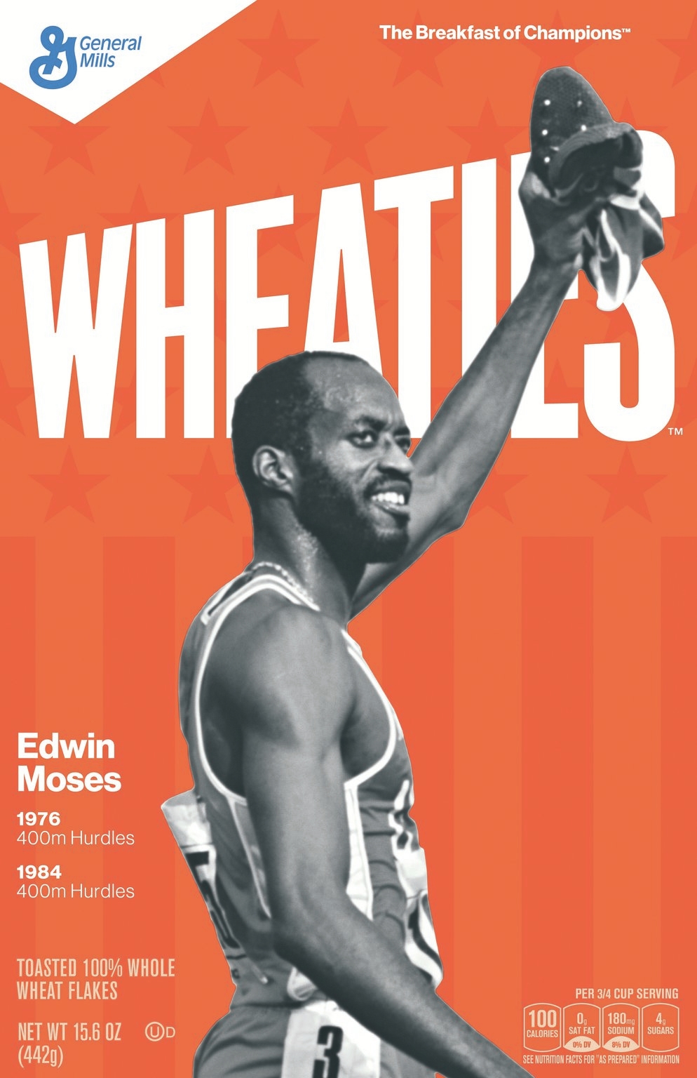 Edwin Moses on a box of Wheaties PHOTO PROVIDED