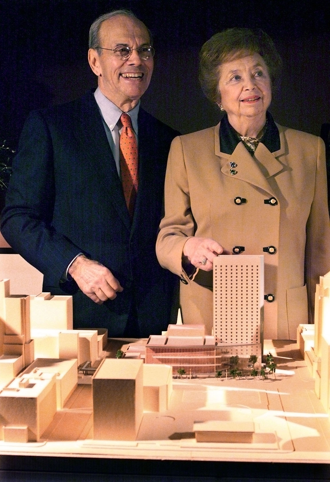 Marian and Benjamin Schuster donated $8 million to be used to build the performing arts center that will rise from the rubble of the old Rikes store downtown. The new center will be called the Benjamin and Marian Schuster Performing Arts Center.