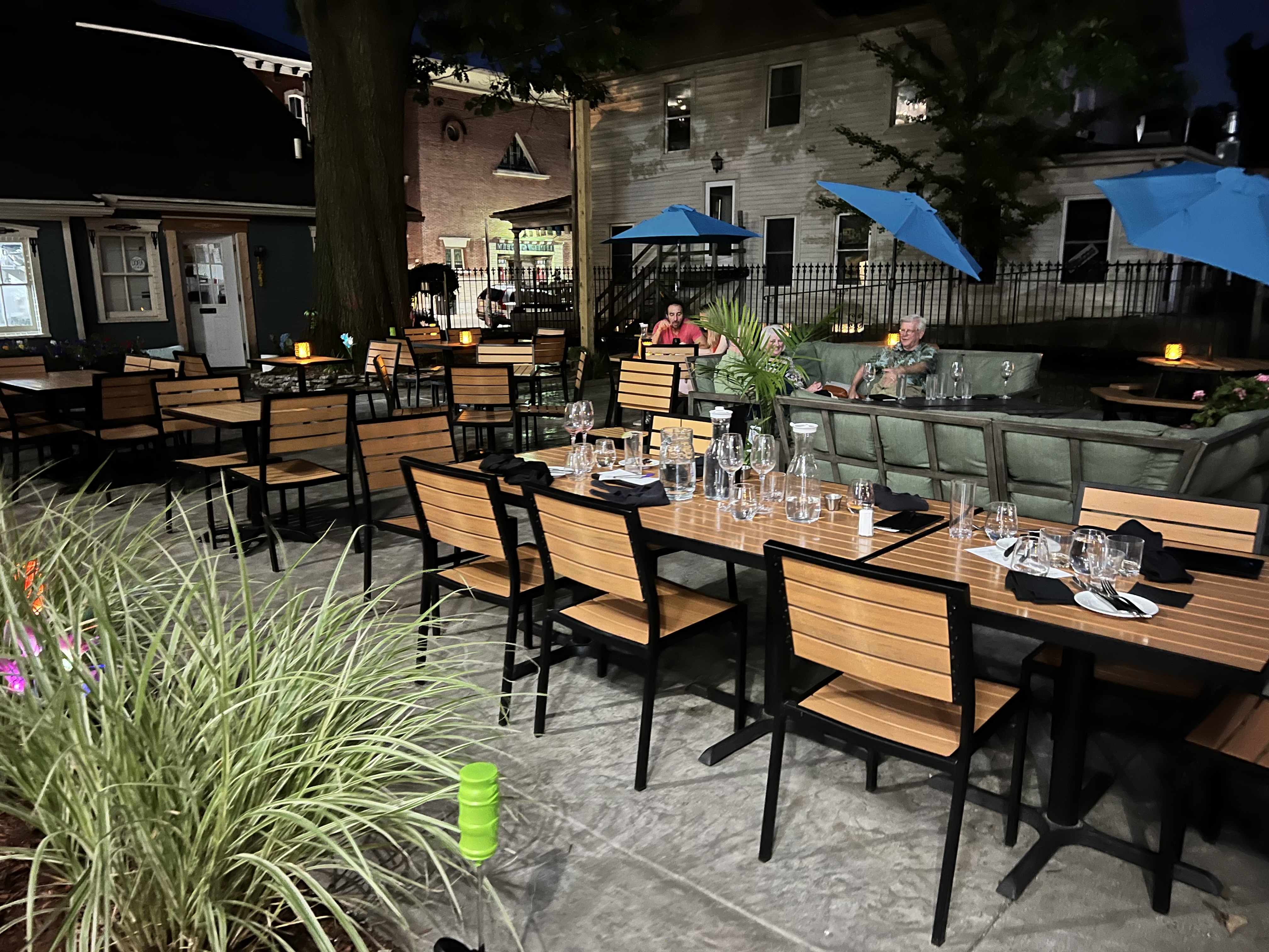 The Watermark and Backwater Voodoo Courtyard is an inviting spot for evening dining.  