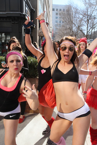 Cupid's Undie Run through Midtown Atlanta